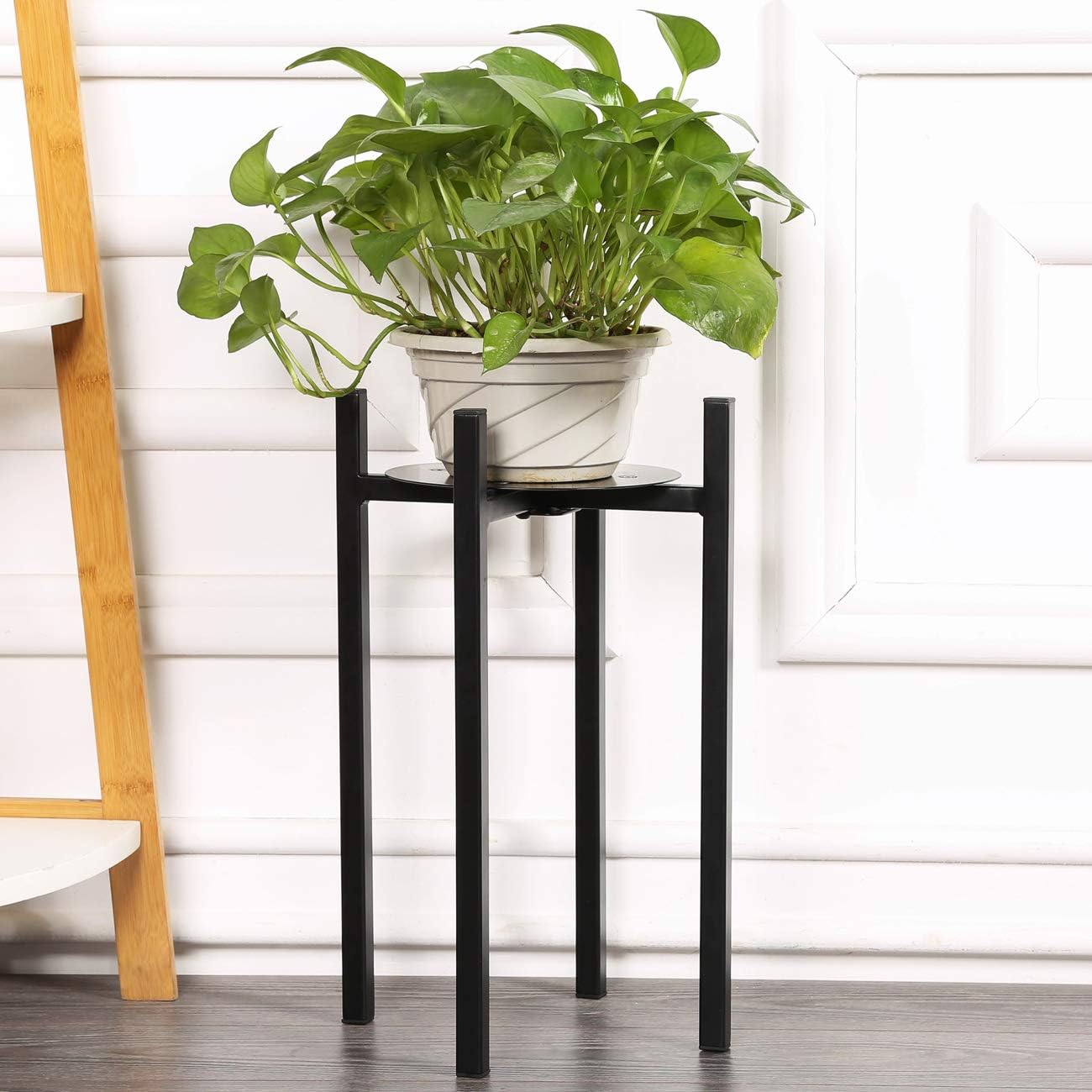 Sunnyglade 15" High Plant Stand Indoor Metal Potted Plant Holder Sturdy | Plant Stand Indoor Galvanized Steel Pot Stand with Stylish Mid-Century