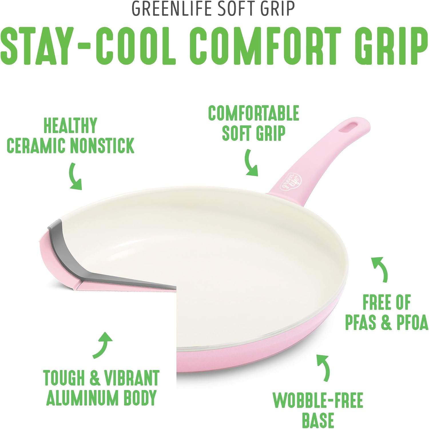 GreenLife Soft Grip Healthy Ceramic Nonstick, 15 Piece Cookware Pots and Pans Set, Induction, PFAS-Free, Dishwasher Safe, Turquoise