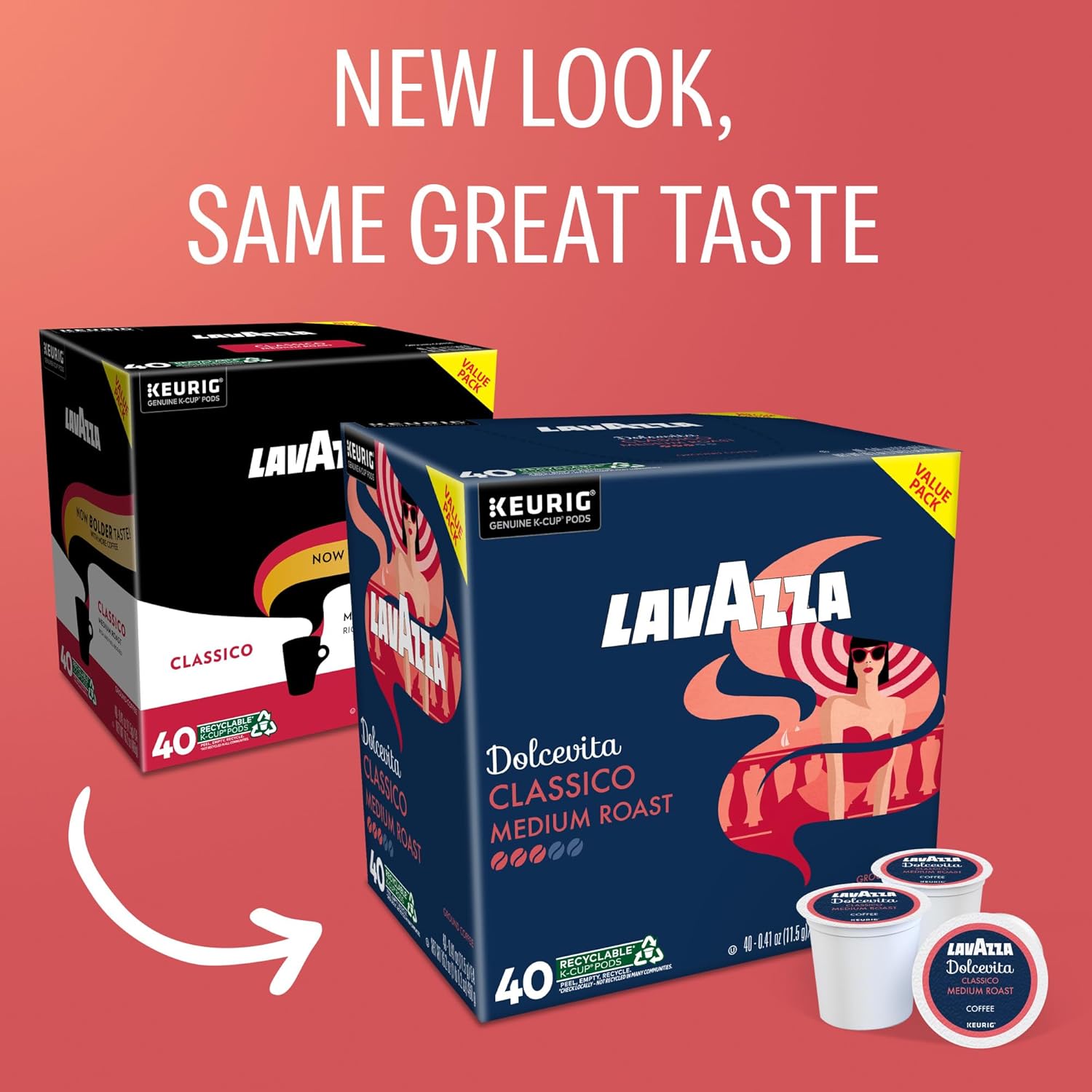 Lavazza Espresso, Single-Serve Keurig K-Cup Pods, Medium Roast Coffee, 32-Count Box