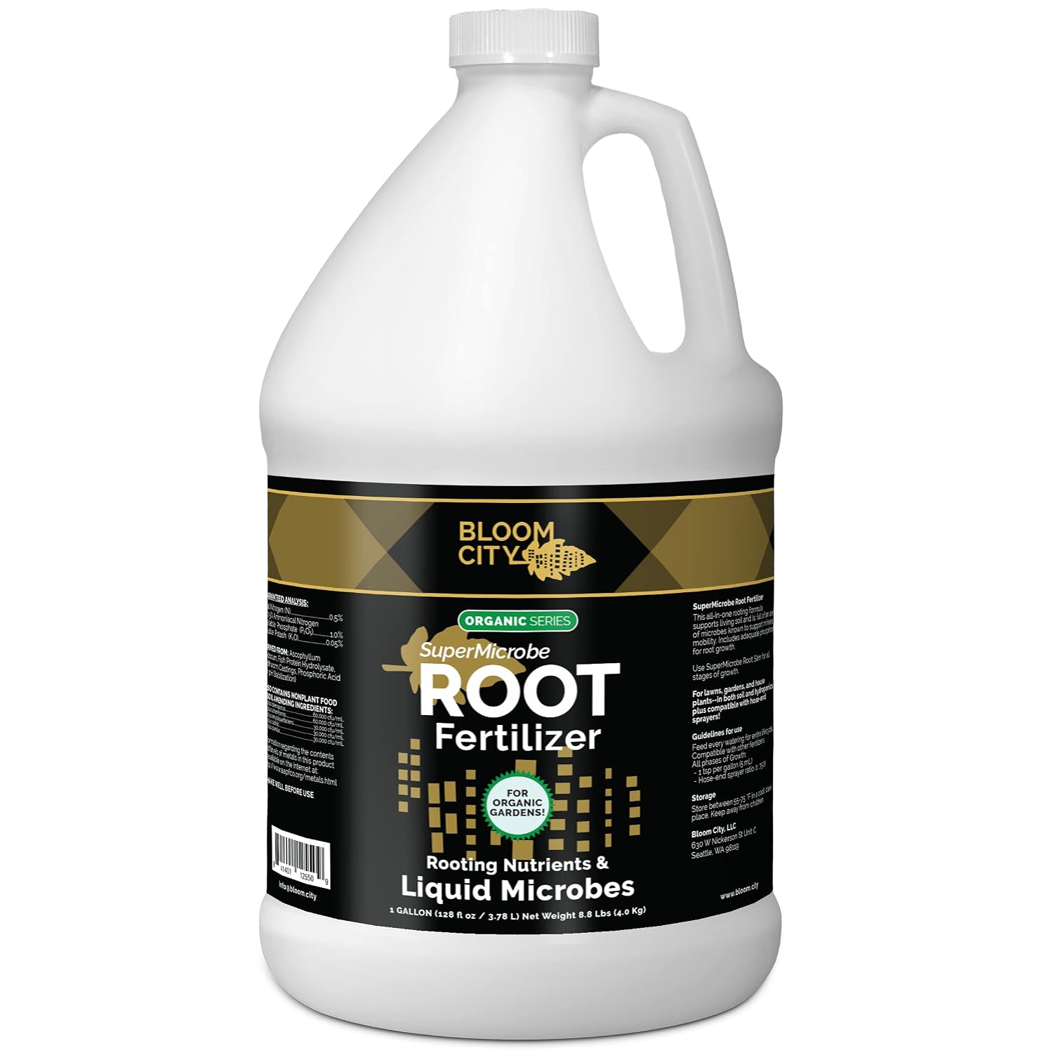 Organic Root Stimulant, Salmon and Kelp Formula, Rich with Microbes and Mycorrhizae by Bloom City, Gallon (128 oz)