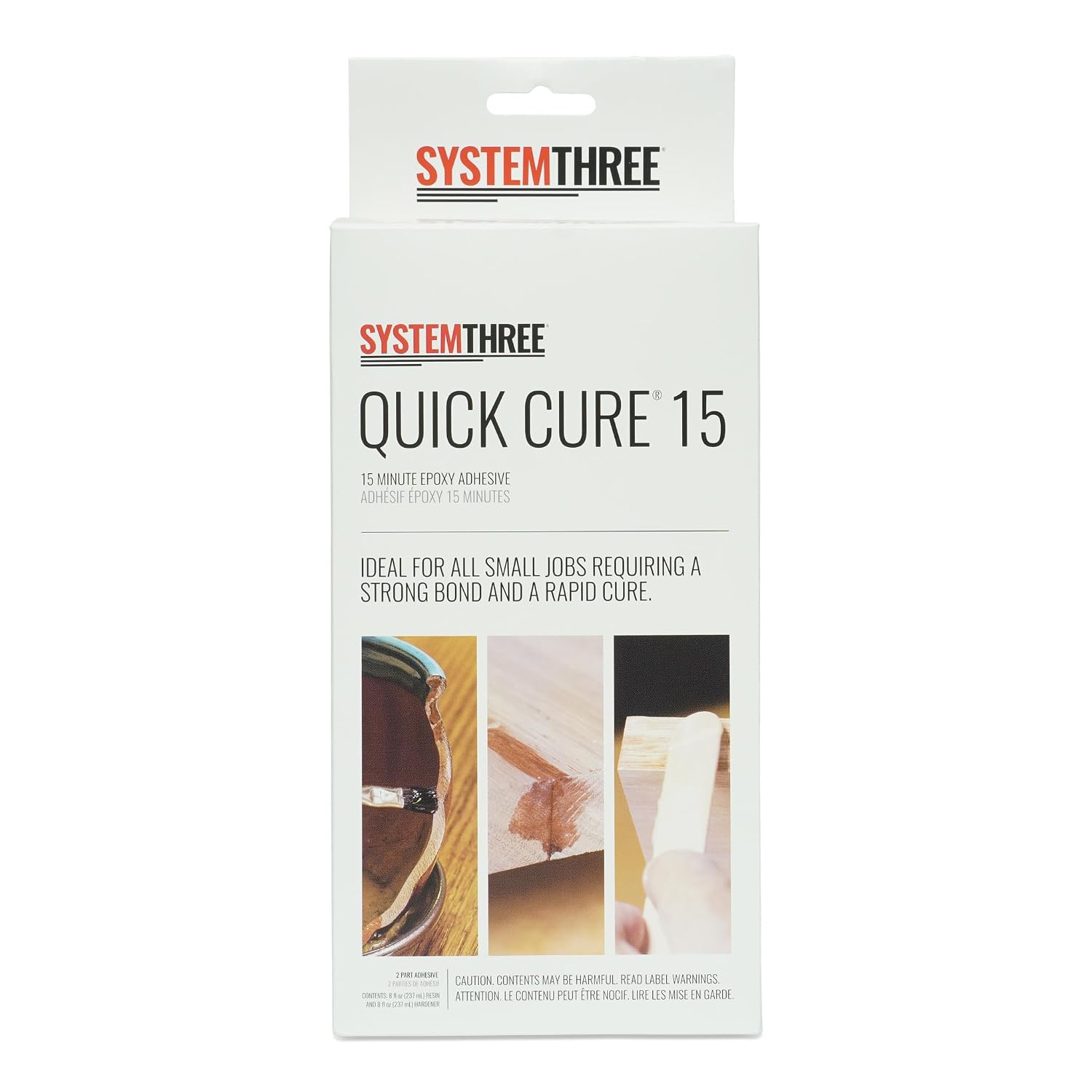 System Three Quick Cure 15 Epoxy Adhesive, 1 Pt Bottle Kit, Amber