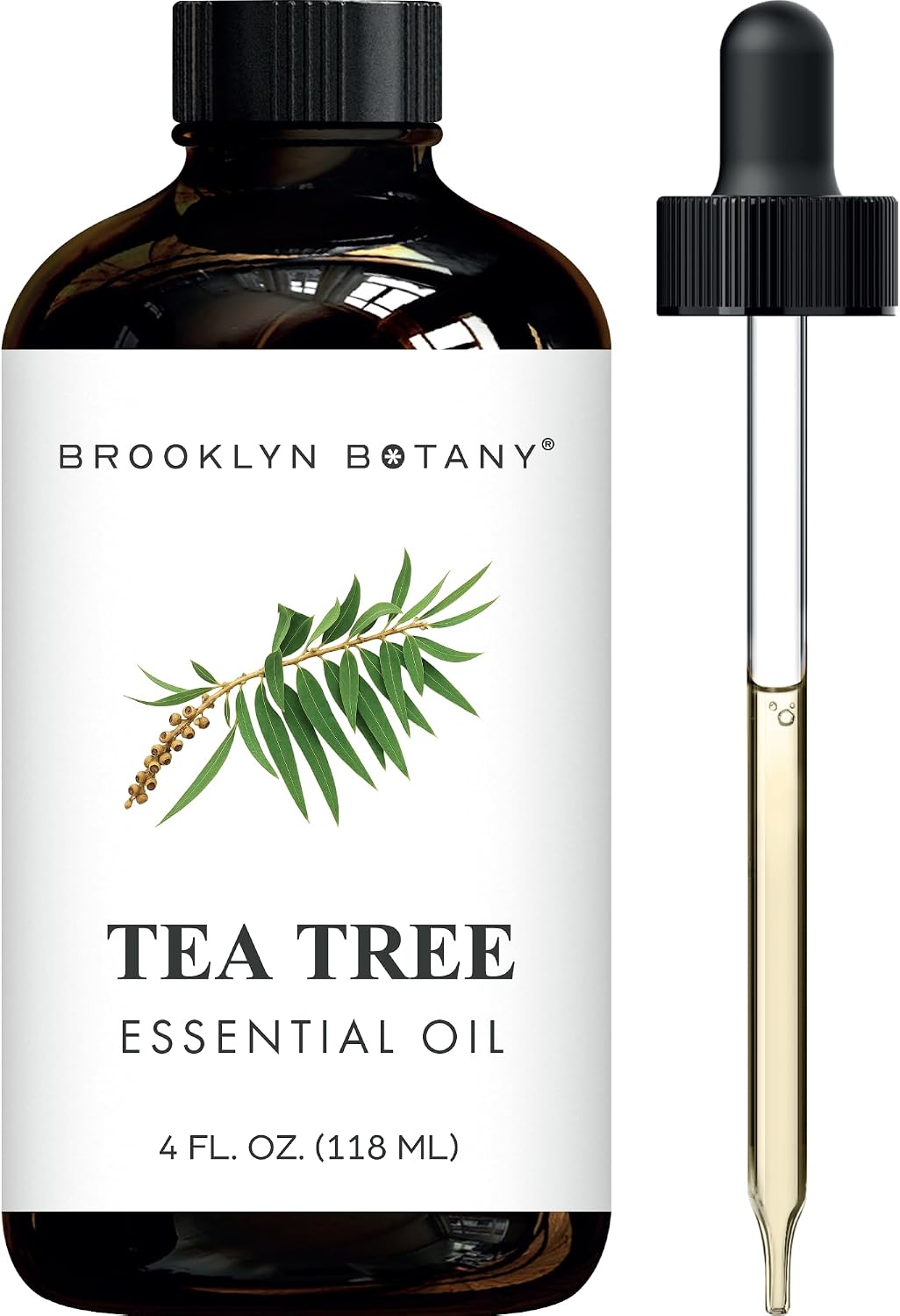 Brooklyn Botany Peppermint Essential Oil - Huge 4 Fl Oz - 100% Pure and Natural - Premium Grade with Dropper - for Aromatherapy and Diffuser