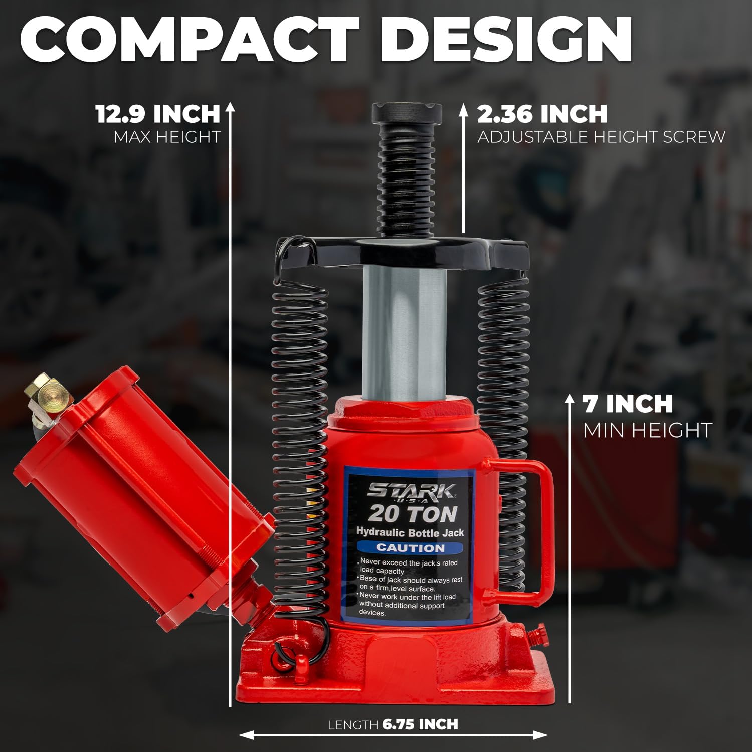Stark USA 12-Ton (24,000 LBS) Capacity Air/Hydraulic Bottle Jack Low Profile Bottle Jack Lift Auto Repair Automobile Truck SUV Car Lift with Handle