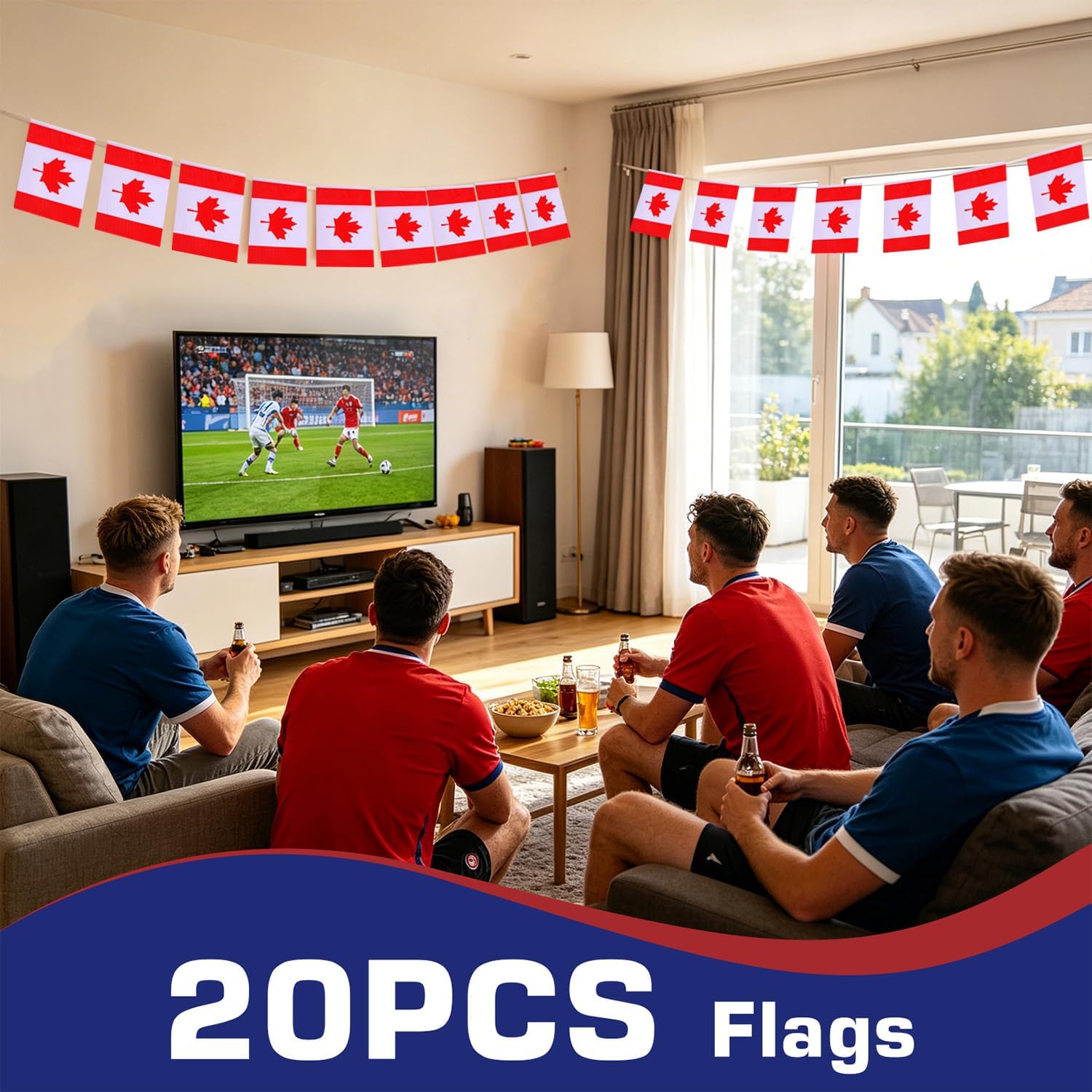 Nicaragua String Flags Banner Mini Small Nicaraguans Flag Bunting Patriotic Hanging Decor,National Holiday, Sports Game, Fiesta & Themed Party,18 Feet 20 Flags