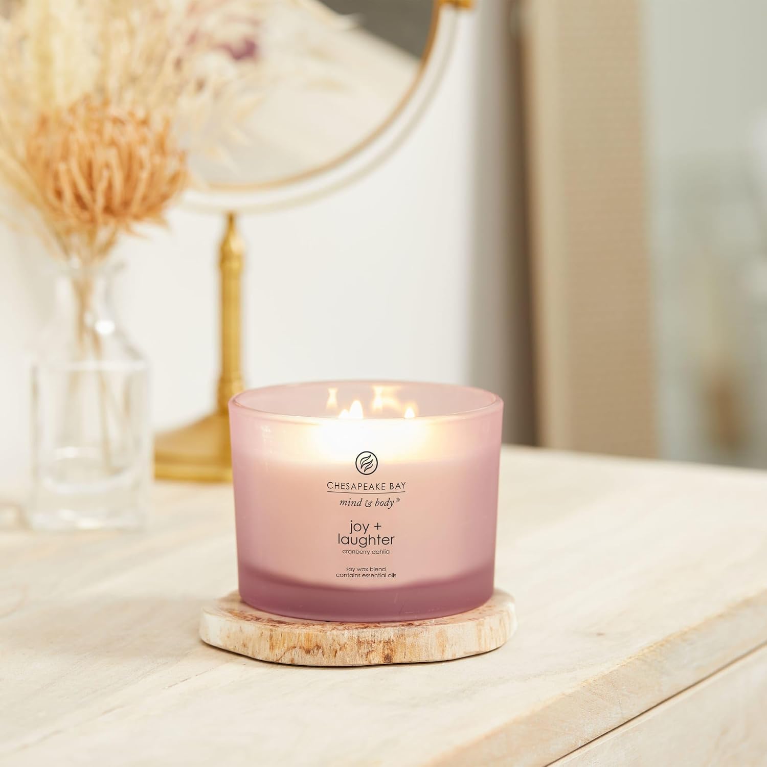 Chesapeake Bay Balance + Harmony Scented Candle Water Lily Pear Fragrance 50 Hours Burn Time Warm & Decorative Soy Wax Blend
