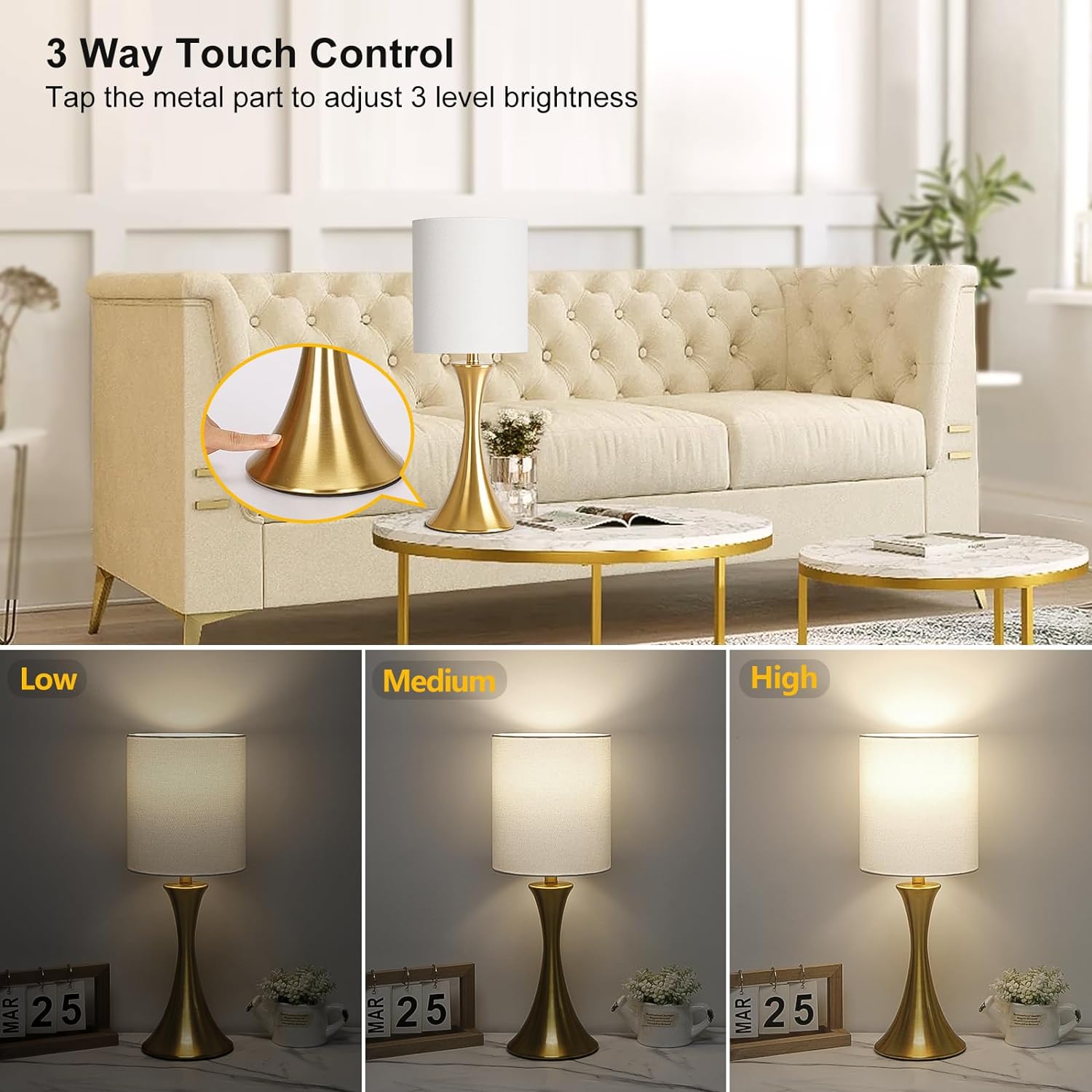 3 Way Touch Control Table Lamp