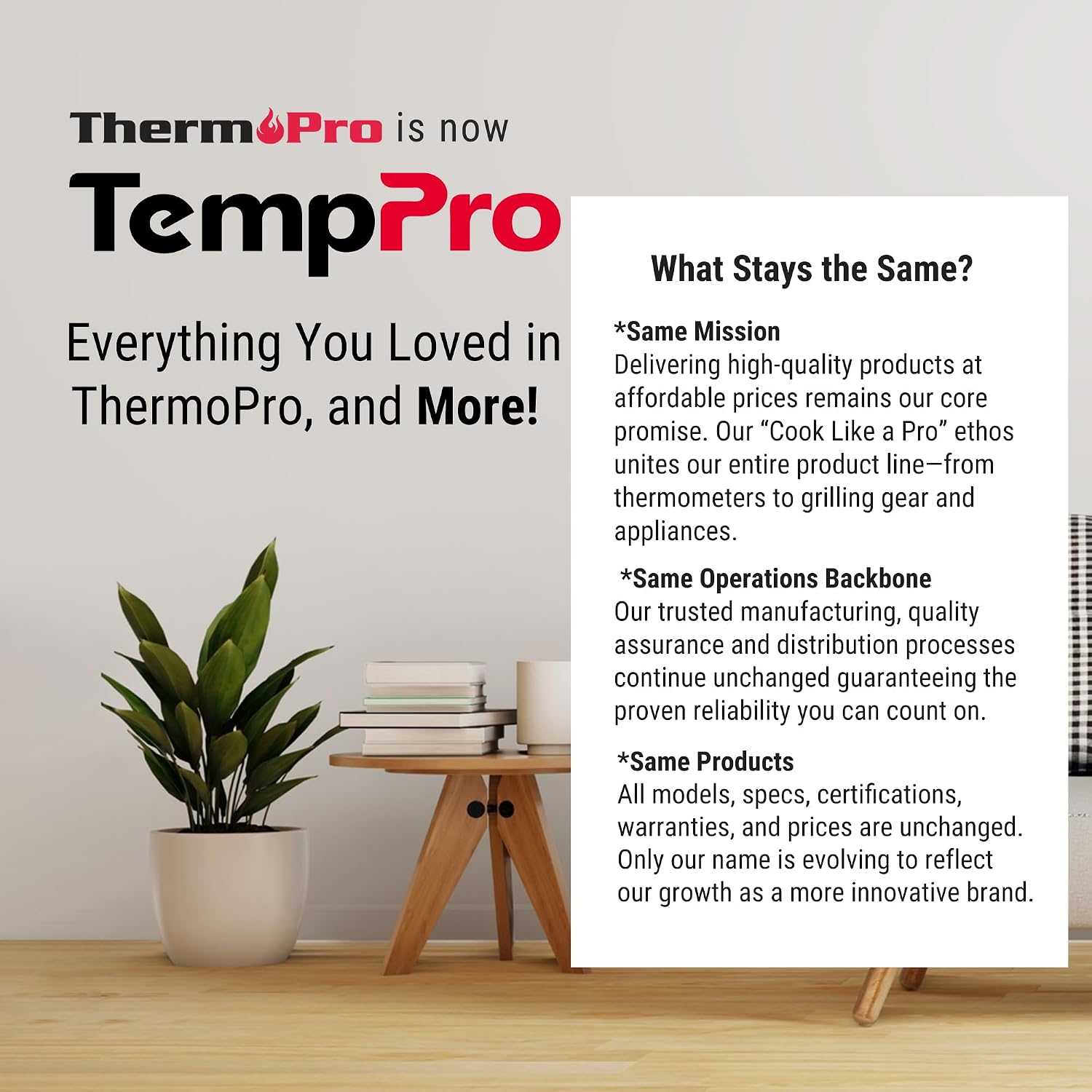 TempPro TempAir 500 FT Indoor Outdoor Thermometer Wireless with Sensor | Large LCD Display, No Hub or App Required, Outside Thermometer & Cold-Resistant Sensor for Patio (Previously ThermoPro)