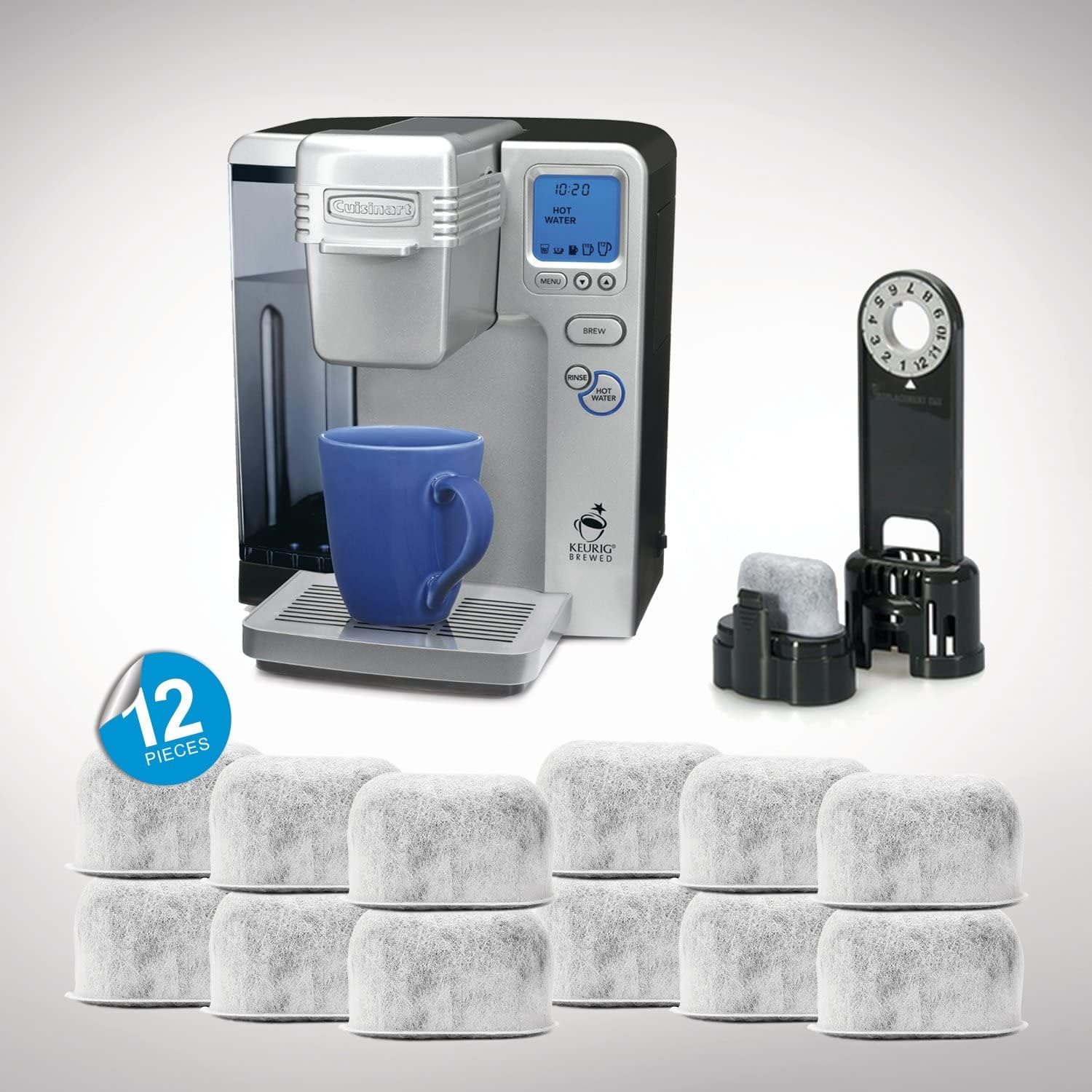 12 Pack Replacement Charcoal Water Filters for All Cuisinart Coffee Machines - Cuisinart Compatible (NOT KEURIG) Filters Fit Both Newer & Older