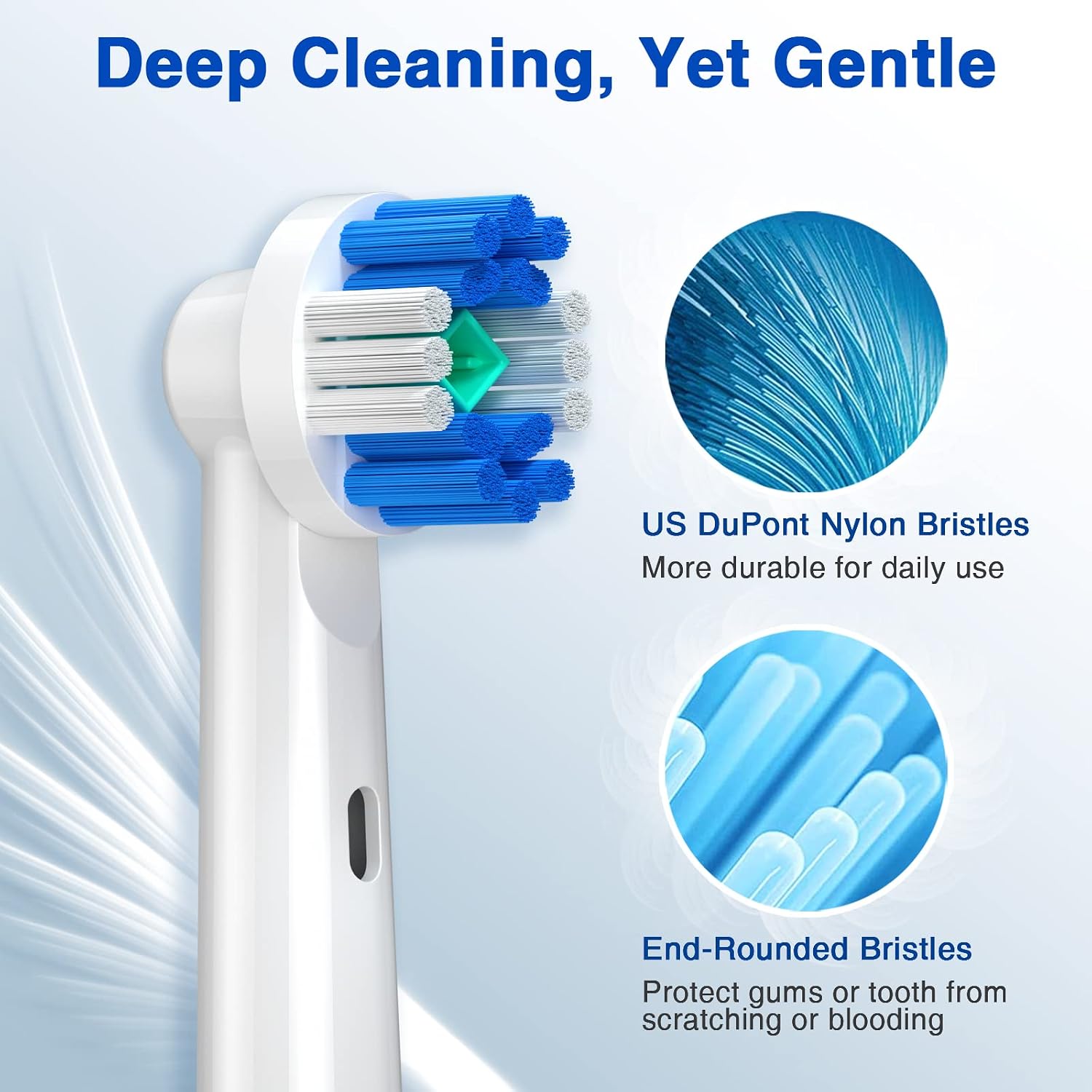 Replacement Brush Heads for Oral B, 16 Pcs Toothbrush Replacement Heads Compatible with Oral B Pro1000 Pro3000 Pro5000 Pro7000, Includes 4 Floss