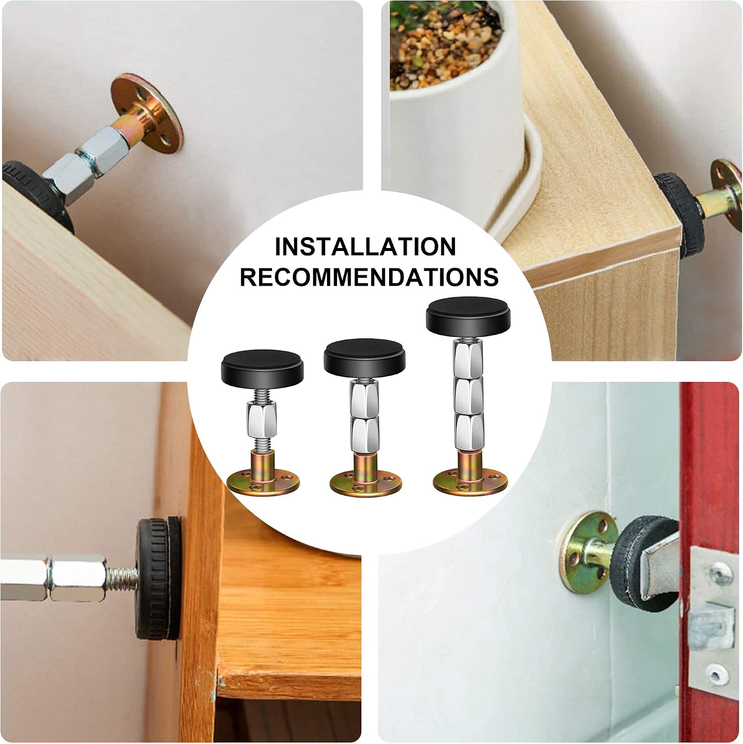 Krisler Adjustable Headboard Stoppers, 30-112mm, 2Pcs
