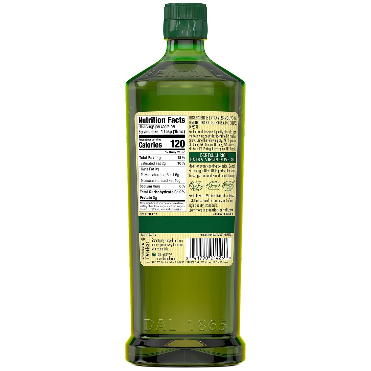 Bertolli Extra Virgin Olive Oil, Rich Taste, First Cold Pressed, 16.9 fl oz