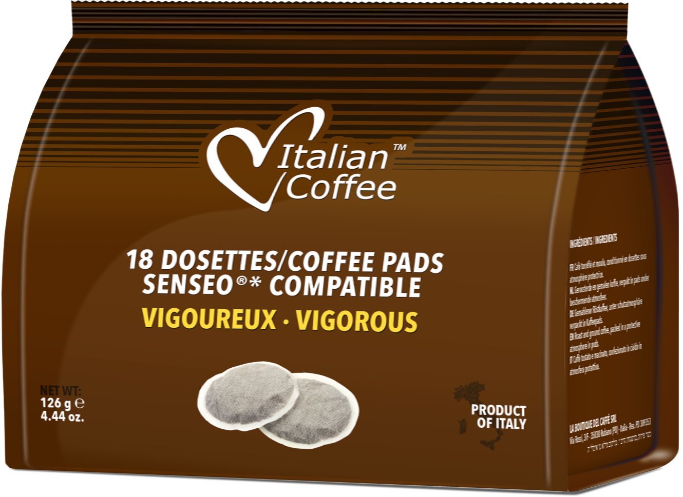 Italian Coffee pads combatible with Senseo Machines (54 Pads, Mix) | Compatible with Senseo Machines, Made in Italy, 100% filter paper pads, sampler with 3 blends, 18 pads each flavor
