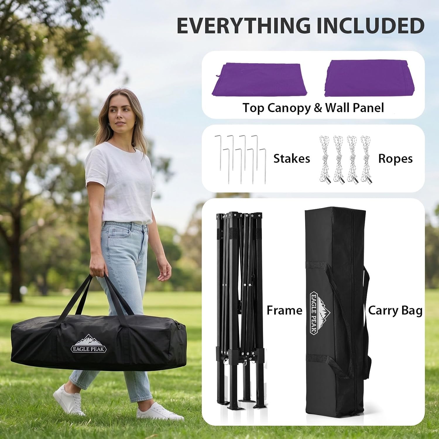 EAGLE PEAK 4x4 Pop Up Changing Tent, Outdoor Changing Room, Gray/White