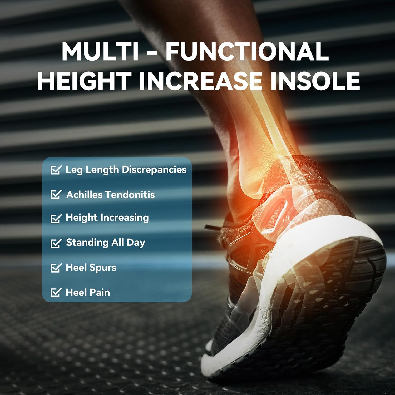 Sumifun Heel Lift, 4-Layer 1 Inch Gel Shoe Lifts for Women Uneven Legs, Adjustable Orthopedic Heel Lifts for Heel Pain and Leg Length Discrepancy