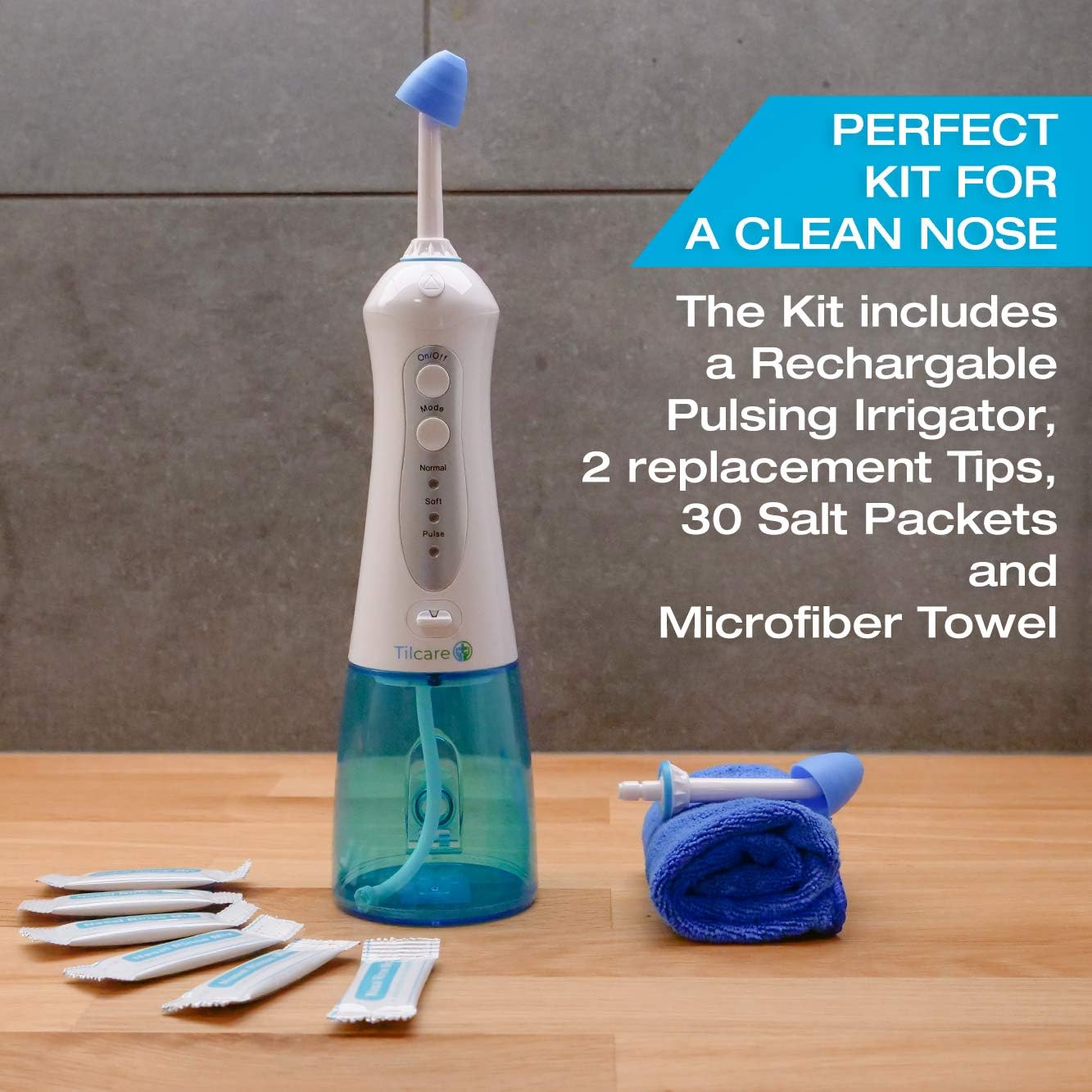 Nasal Irrigation System by Tilcare - Perfect Nasal Rinse Machine for Sinus & Allergy Relief - Electric Neti Pot for Nasal Irrigation to Cleanse Your