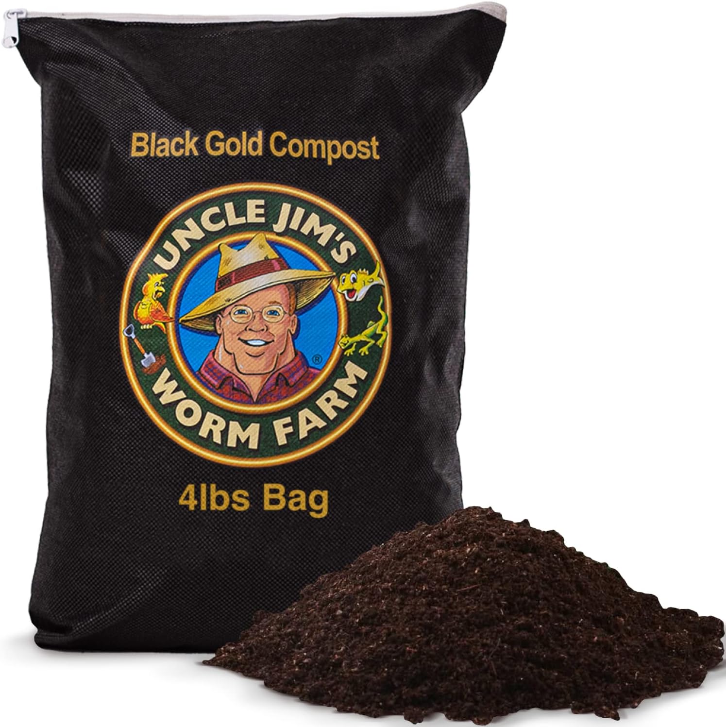 Uncle Jim's Worm Farm Black Gold Worm Castings Compost Fertilizer for Garden Soil | Red Wriggler Earthworm Casting Organic Fertilizer for Plants