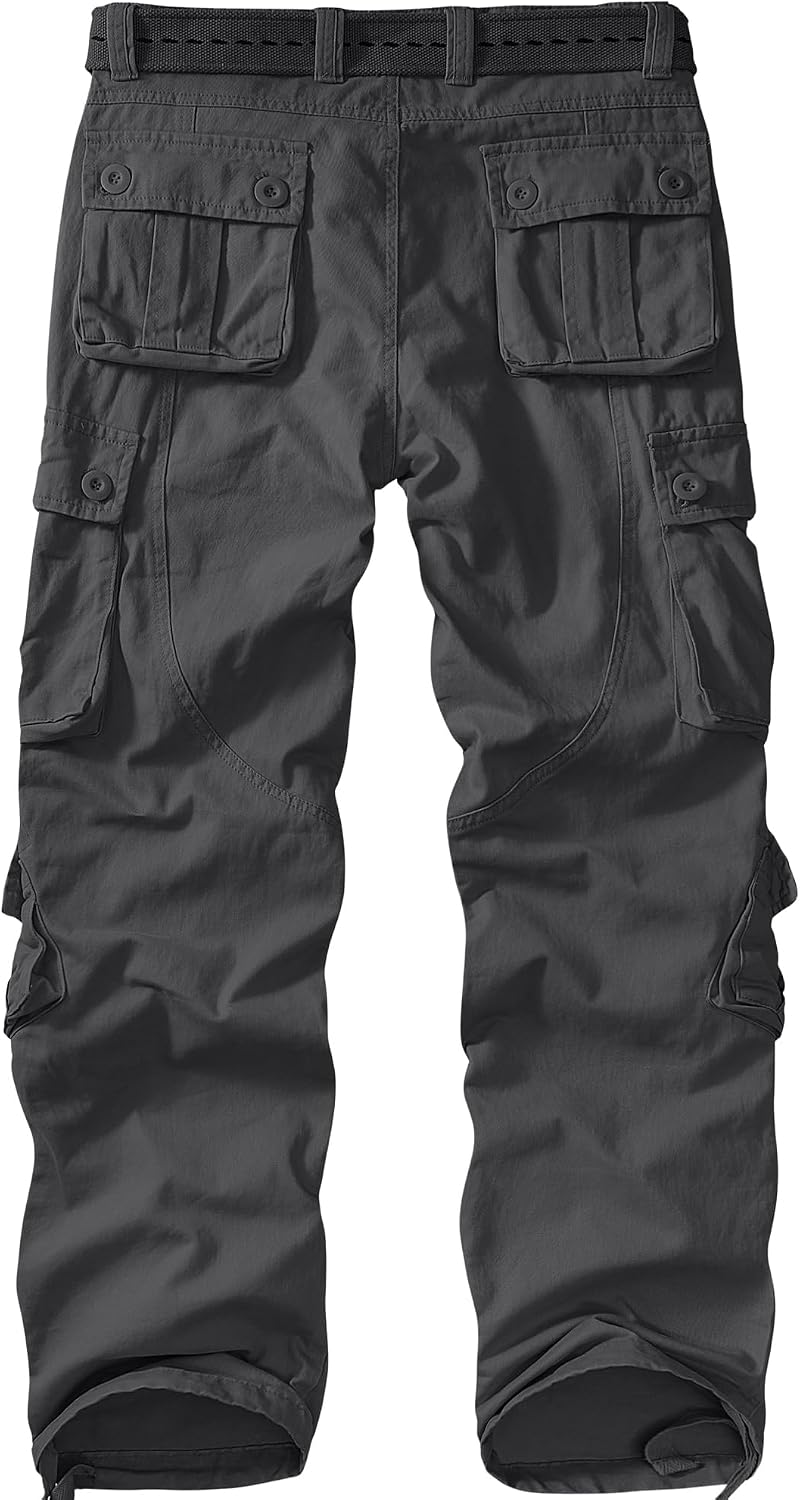 Mens Cargo Pants Camo Work Tactical Rip Stop BDU Casual Army Military Pants | 100% Cotton,Wear Resistant,Breathable,Sweat-absorbent,Men's Wild Cargo Pants with 8 Pockets,Relaxed Loose Fit Hiking Pants
