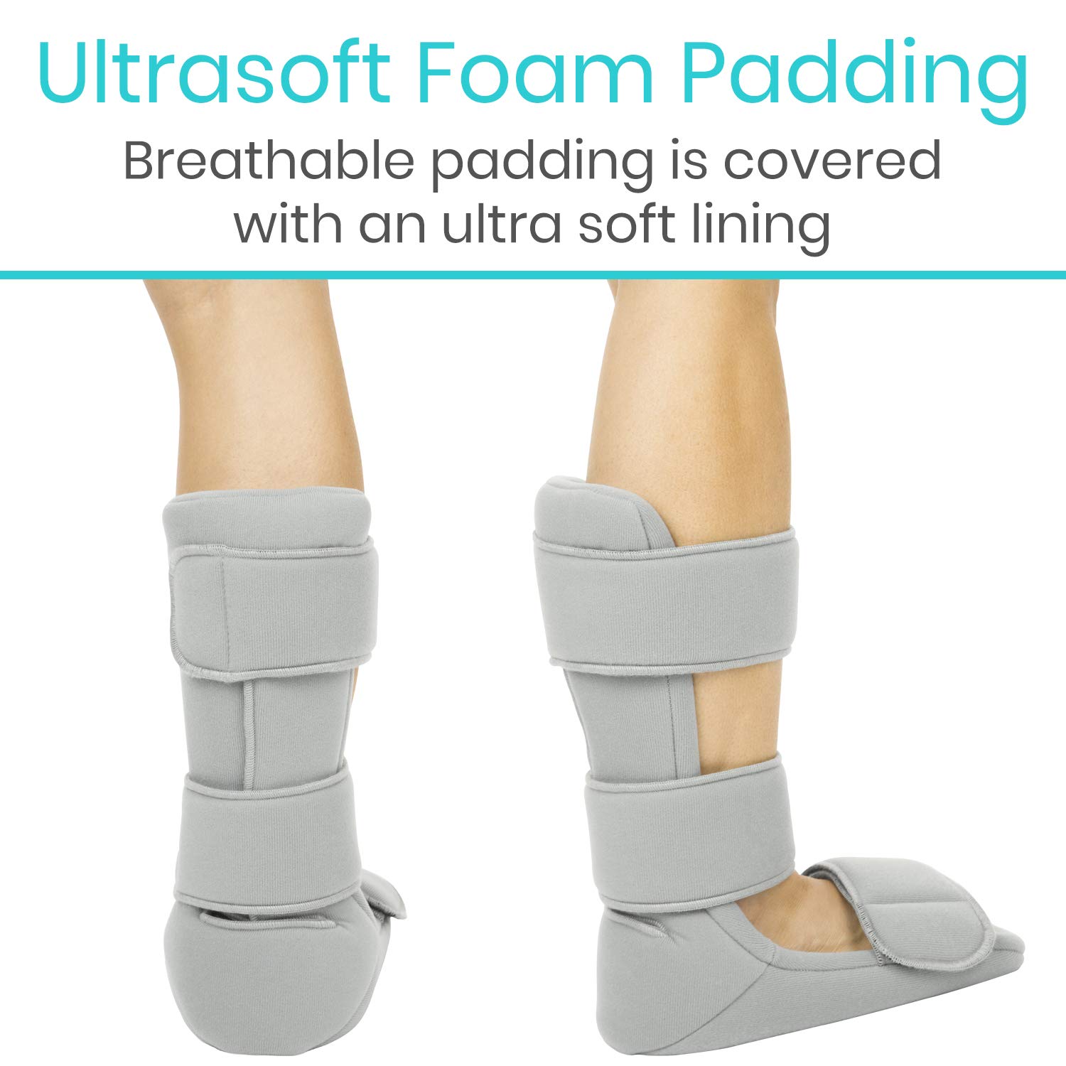 Vive Plantar Fasciitis Night Splint Plus Trigger Point Stretch Wedges | Soft Leg Brace Support, Orthopedic Sleeping Immobilizer Stretch Boot (Large: Men's: 8.5-11, Women's: 10-12)