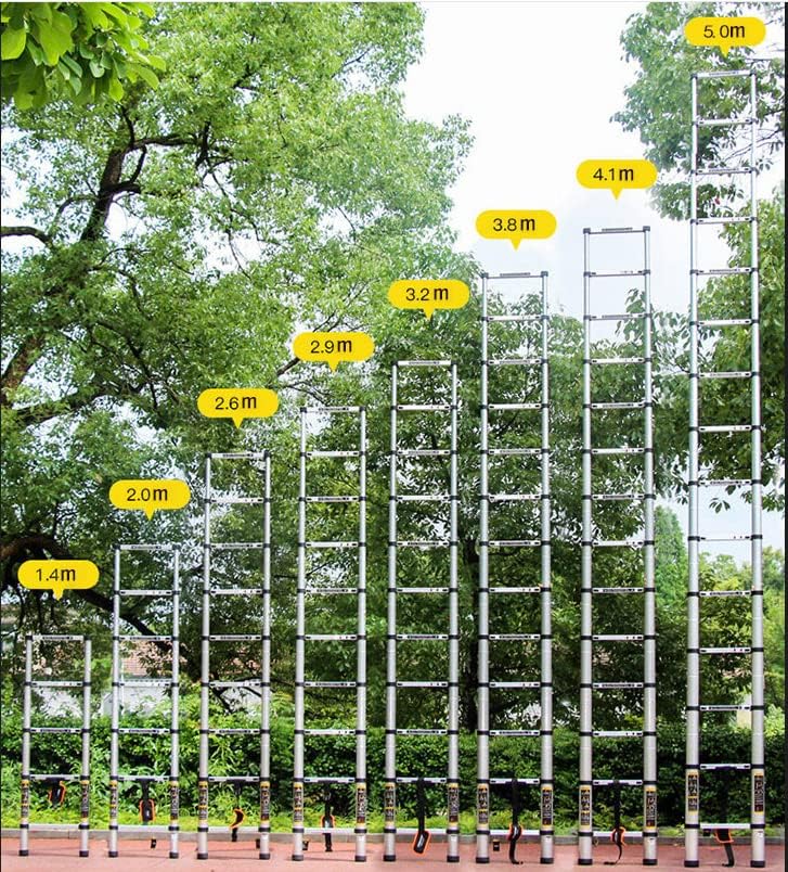 Jiahe 16.5fT/5M Aluminum Telescoping Extension Ladder Portable Multi-Purpose Portable Extension Ladder for Indoors Outdoors with Capacity of 330LB