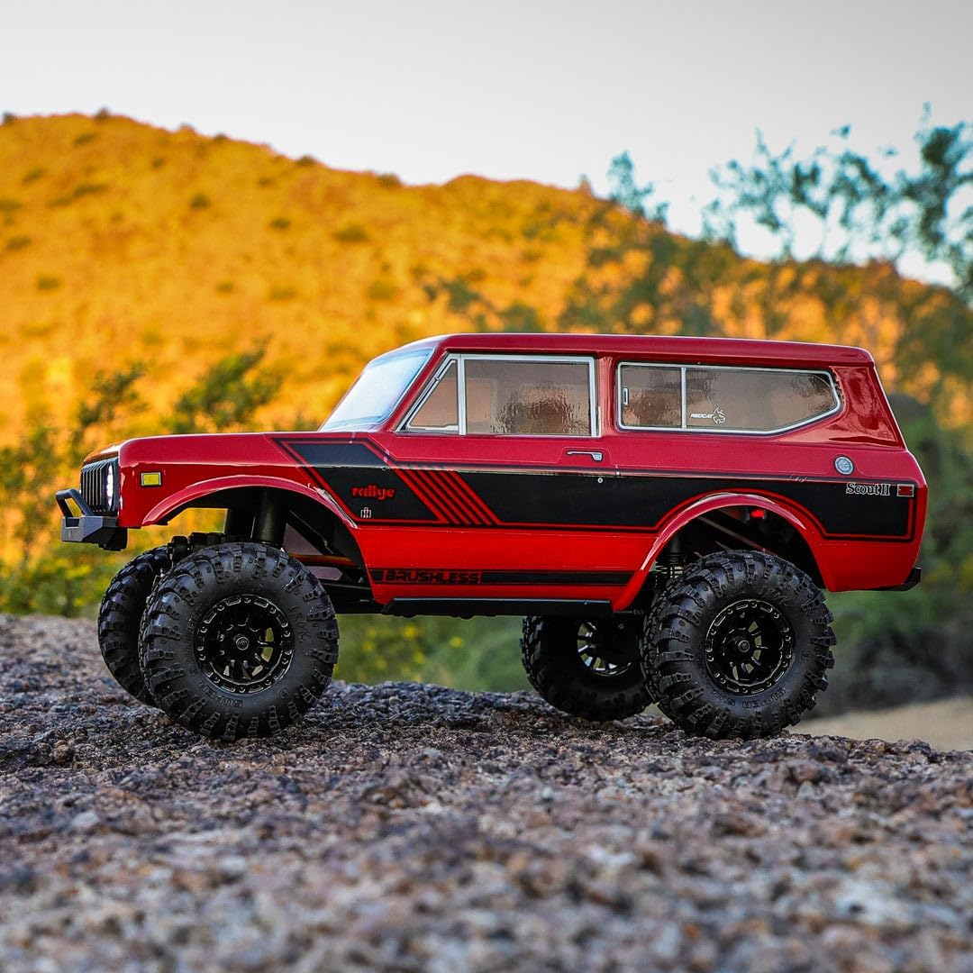 Redcat Racing Ascent-18 Scout II Brushless, 1/18 Scale RC Crawler, 4WD Remote Control Car, Aluminum Chassis, Red/Gold Dust