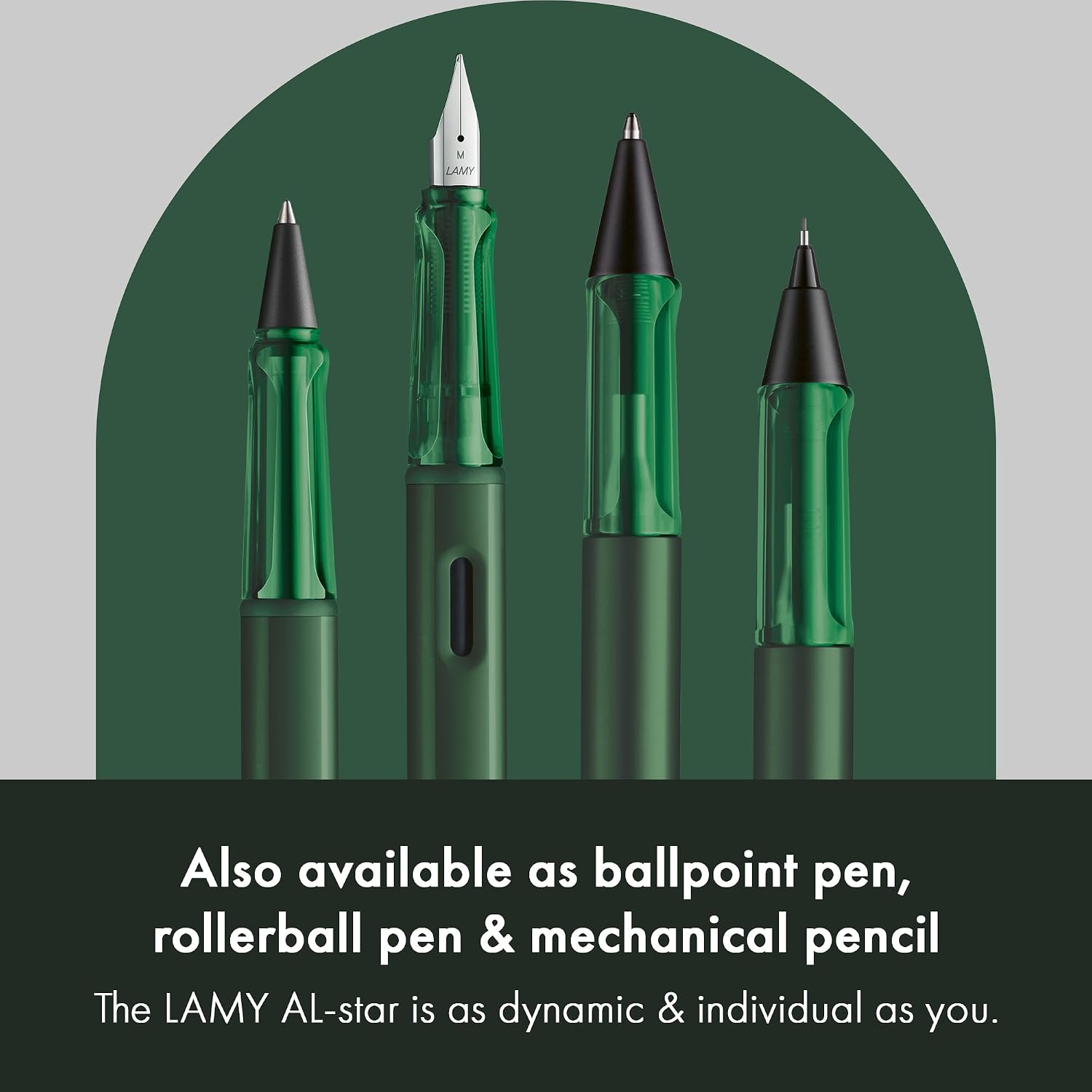 LAMY AL-star black - Fountain Pen with ergonomic grip & black Left-Handed steel nib (LH) in size M - lightweight aluminum body - including LAMY T 10 blue cartridge