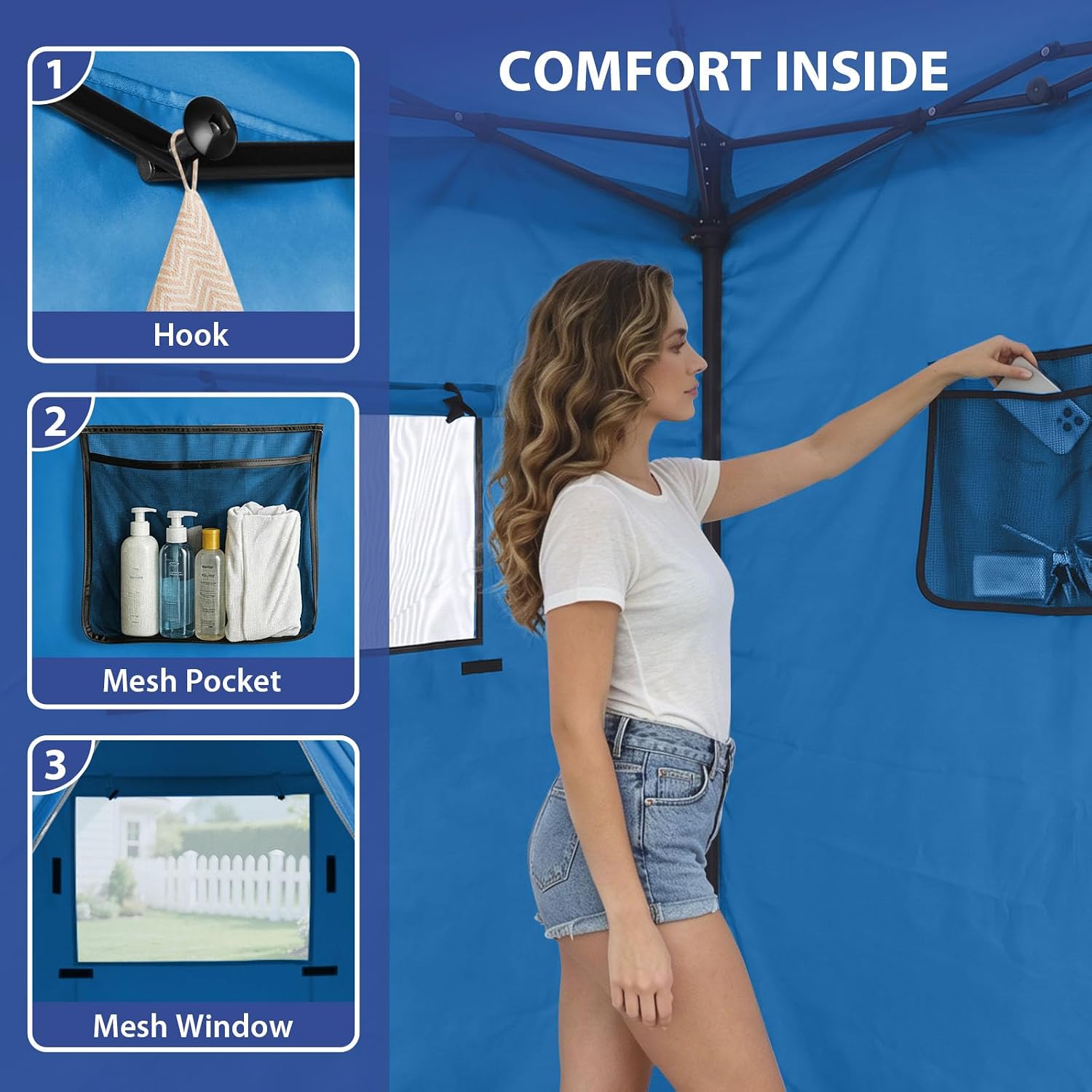 EAGLE PEAK 4x4 Pop Up Changing Tent, Outdoor Changing Room, Gray/White