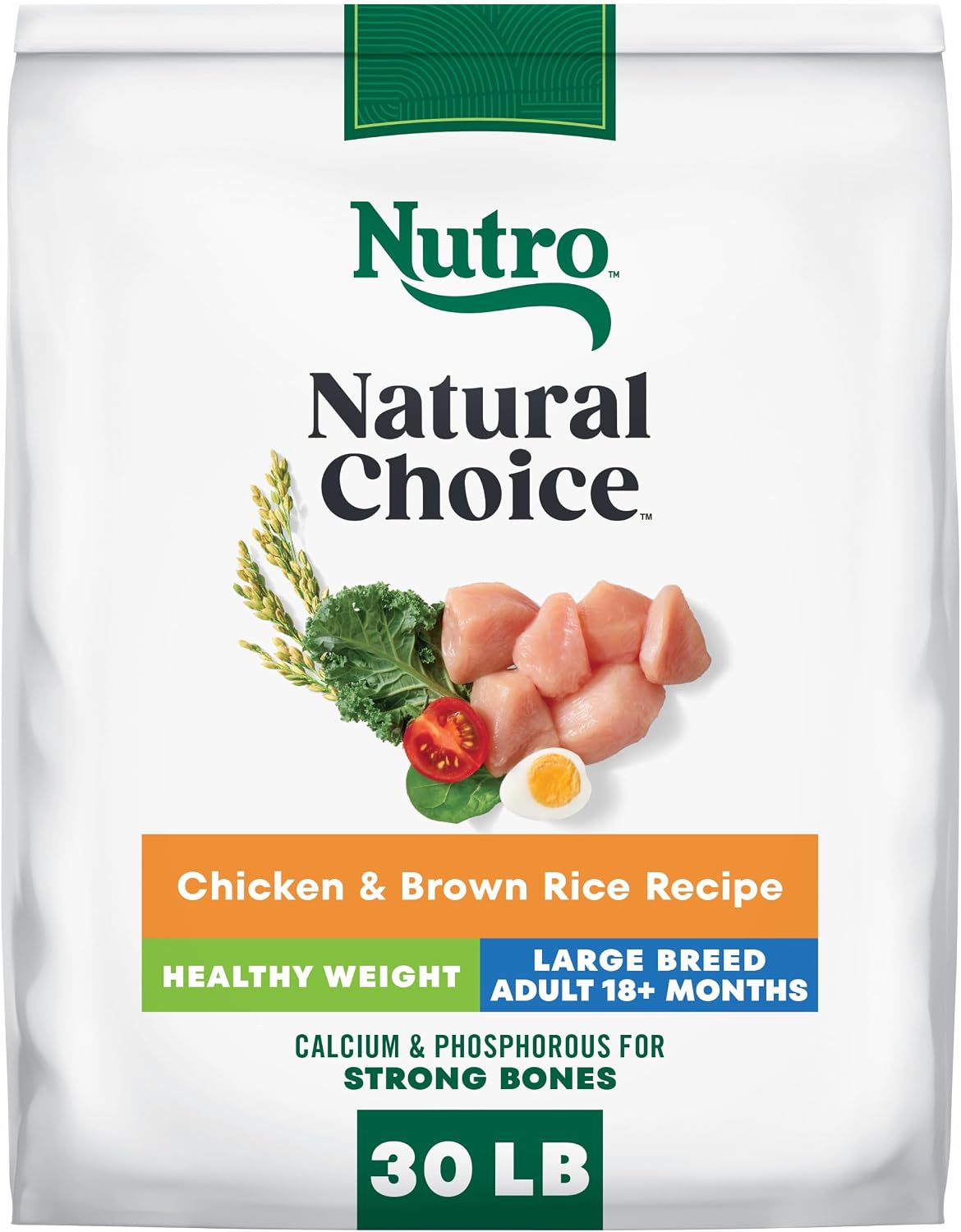 Nutro Natural Choice Healthy Weight Dry Dog Food, Chicken & Rice, 30 lb | Non-GMO, Chicken #1 ingredient, no corn, wheat, soy, supports weight loss, skin & coat, digestive & immune health