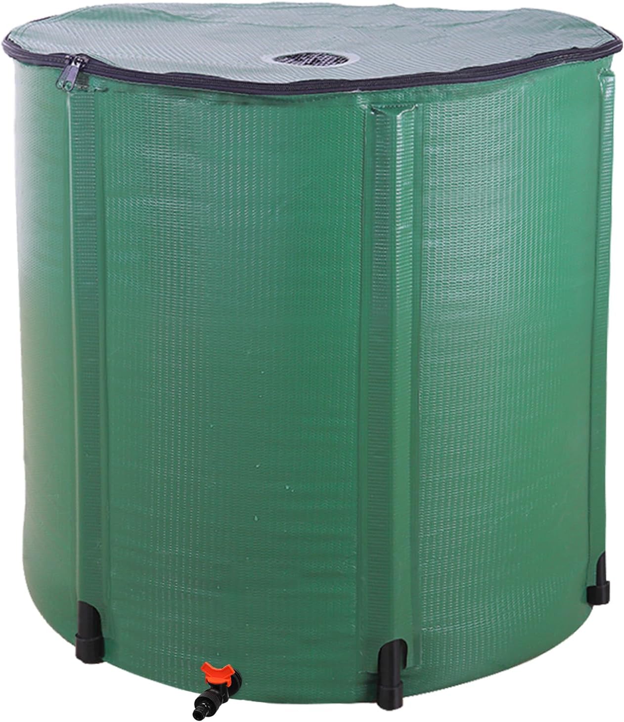 Collapsible Rain Barrel, Portable Water Storage Tank, Rainwater Collection System Downspout, Water Catcher Container (50 Gallon, Green)