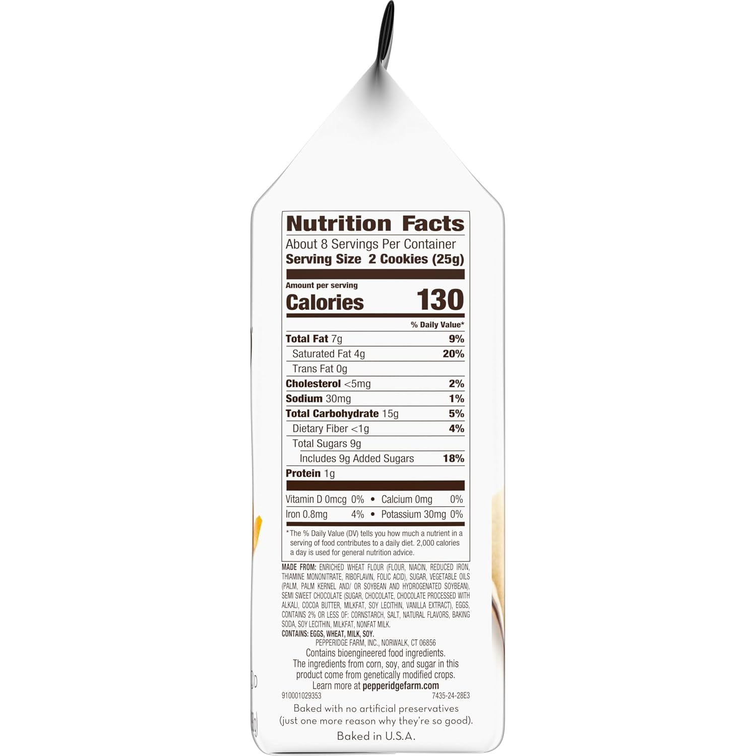 Pepperidge Farm Milano Milk Chocolate Cookies, 6 OZ Bag (15 Cookies)