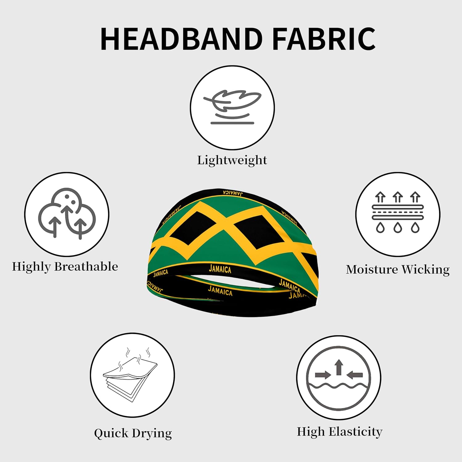 Sports Headband for Women Men,Flag Pattern Workout Head Band,Sweat Bands,Women Running Cycling Yoga Fitness,WorkoutSports Gift