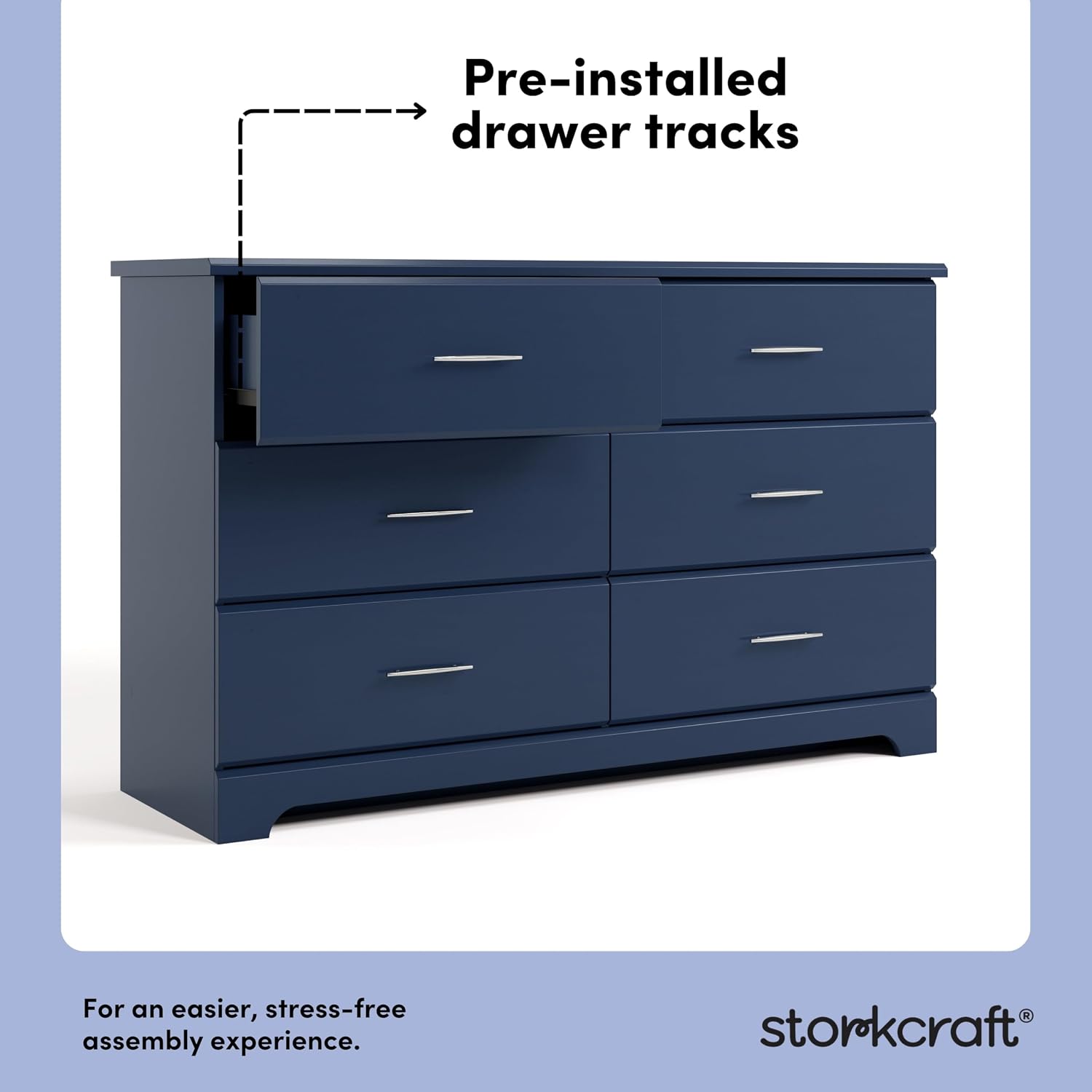 Storkcraft Brookside 2 Drawer Changing Table Dresser, Pebble Gray