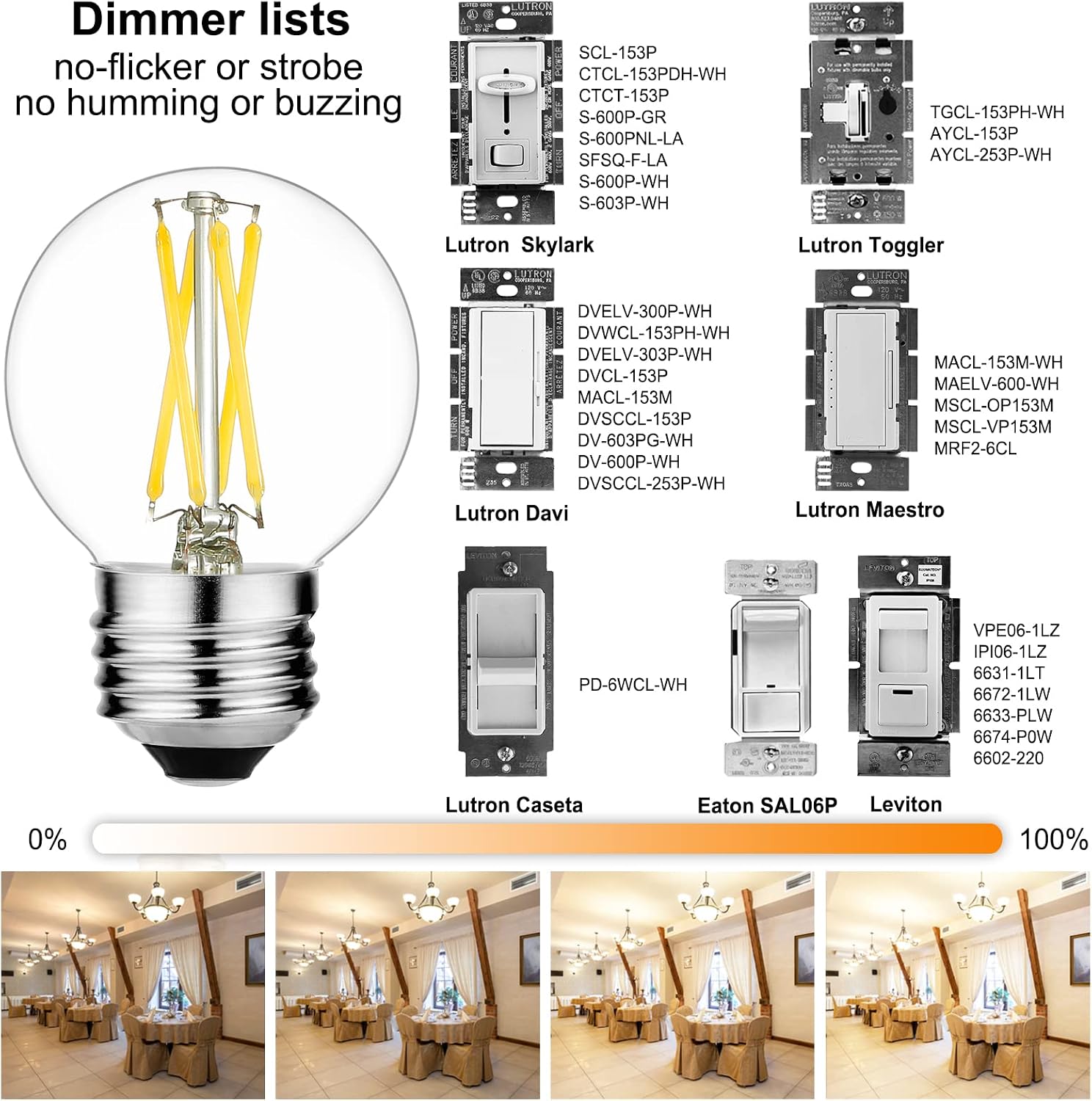 Litehistory e12 led bulb dimmable g16.5 Light Bulb 4W Equal 40 Watt 400lm AC120V e12 Candelabra Bulb 40 Watt for Chandeliers,Ceiling Fan,Vanity Warm White 2700K Globe candelabra Light Bulb 6Pack