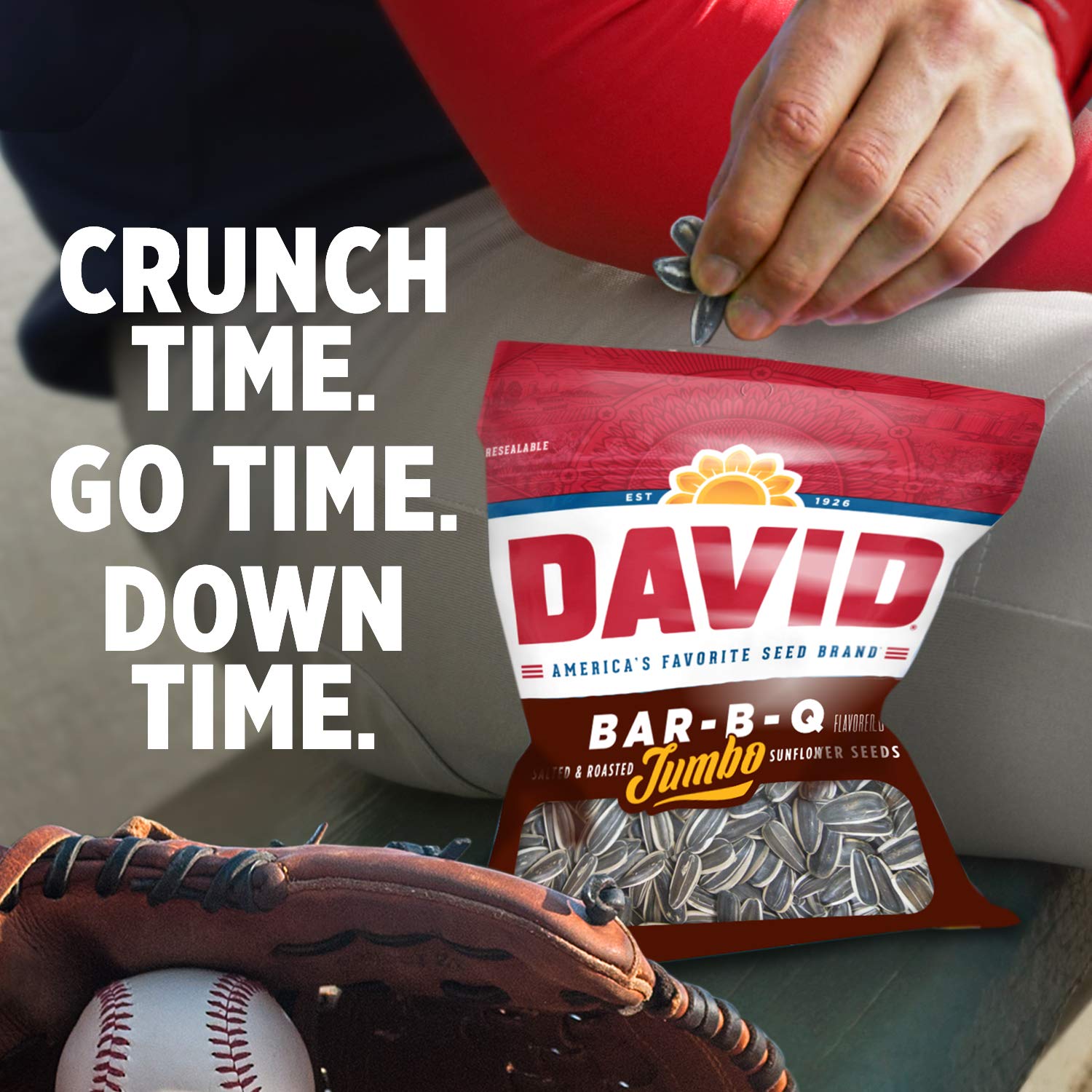 DAVID Jumbo Sunflower Seeds, Bar-B-Q Flavor, 5.25 oz.