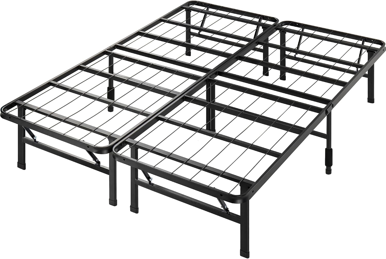 Zinus SmartBase Tool-Free Assembly Mattress Foundation, 14 Inch Metal Platform Bed Frame, No Box Spring Needed, Sturdy Steel Frame, Underbed Storage, Black, Queen