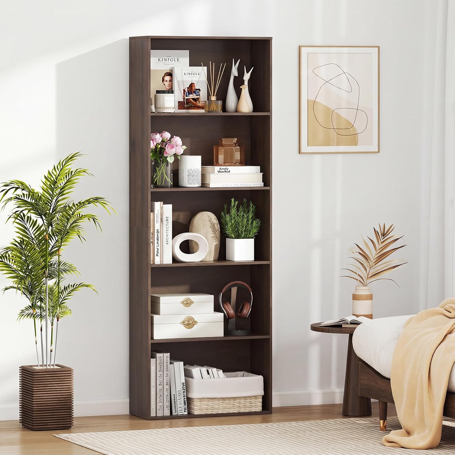 Giantex 8-Cube Bookcase, 3-Tier Cubby Bookshelf, Horizontal Vertical Display Rack with Anti-Tipping Kits, Modern Storage Organizer Shelf Unit for Bedroom, Living Room, Study (Natural, 8-Cube)