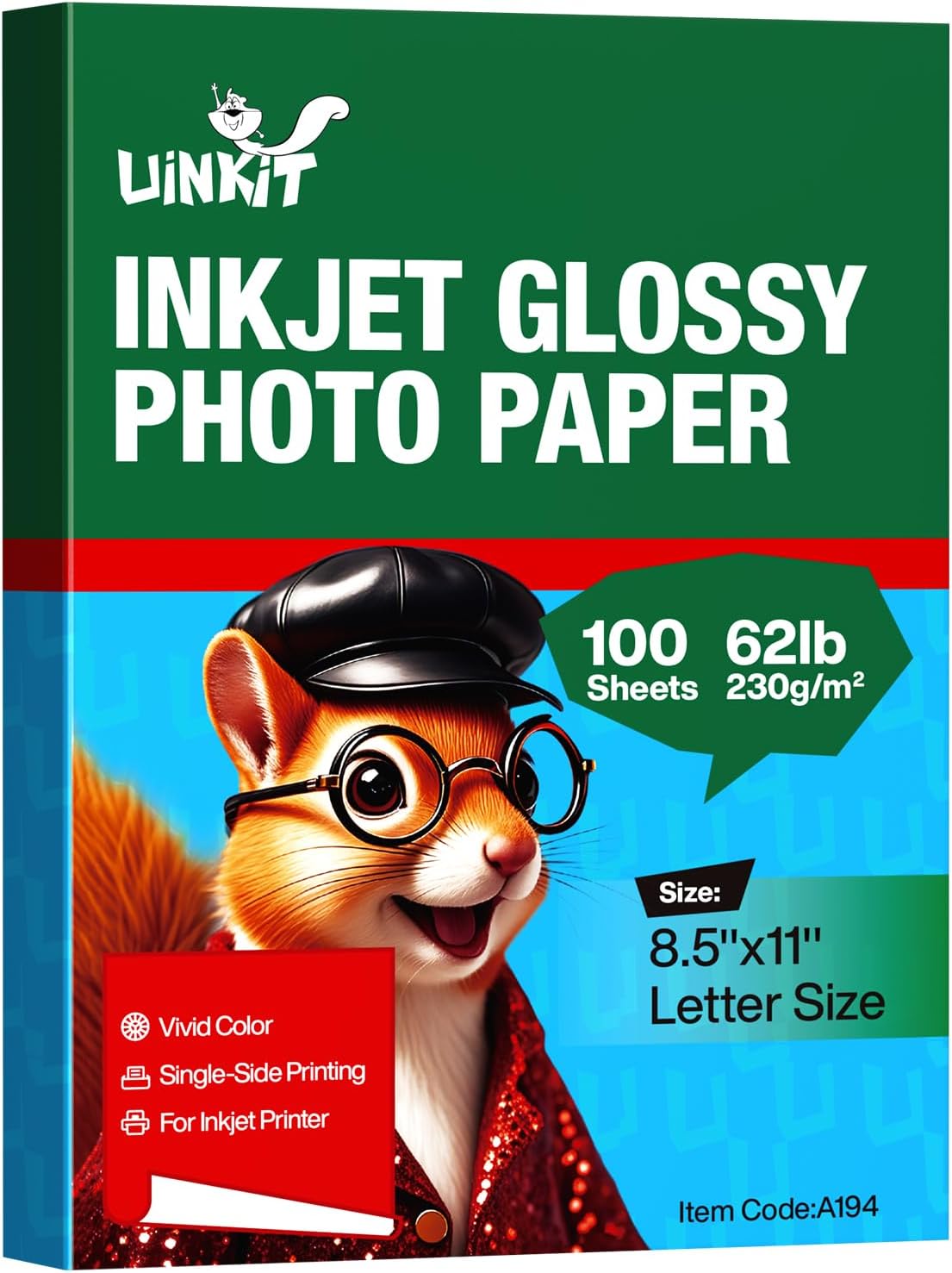 Uinkit 11 x 17 Thick Photo Paper Glossy 11x17 60Sheets 62lb Inkjet Heavyweight 230gsm Gallery show Brochure Pictures Funeral Bulletin Obituary