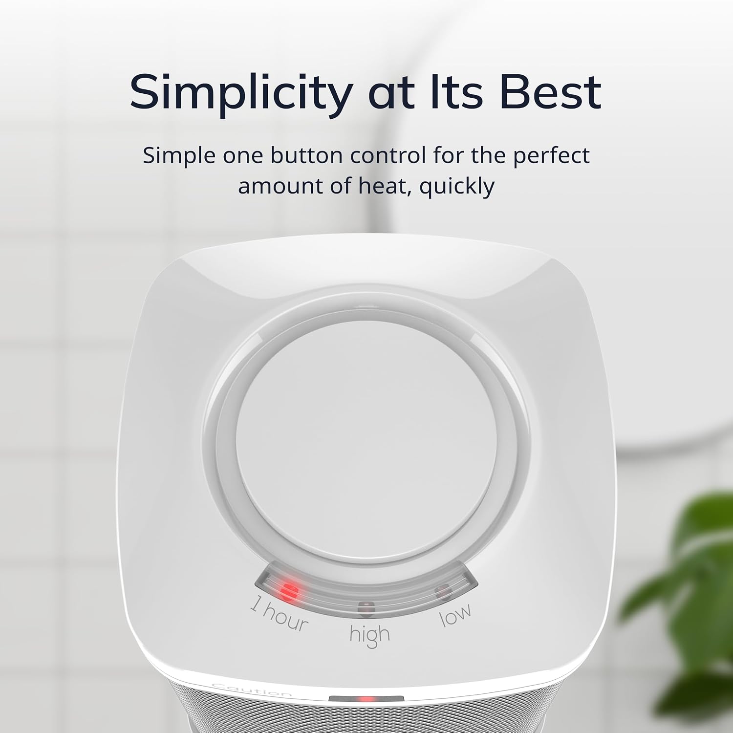 Lasko Electric Ceramic Space Heater for Bathroom - 8” - CD08200 - White | ALCI Safety Plug, Portable, 2 Heat Settings, Simple Heat Button, Overheat Protection, Cool Touch Housing, 1500W