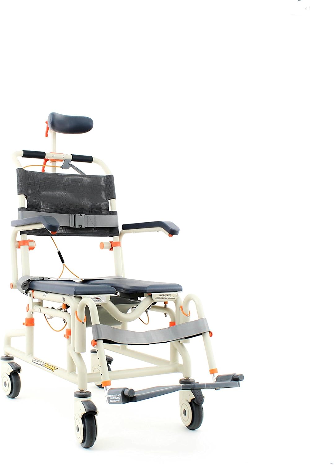 ShowerBuddy SB3T Roll in Bath Shower Commode Chair with Tilt | Adjustable Height With Swing Away Footrests and Armrests | Perfect Mobility Companion