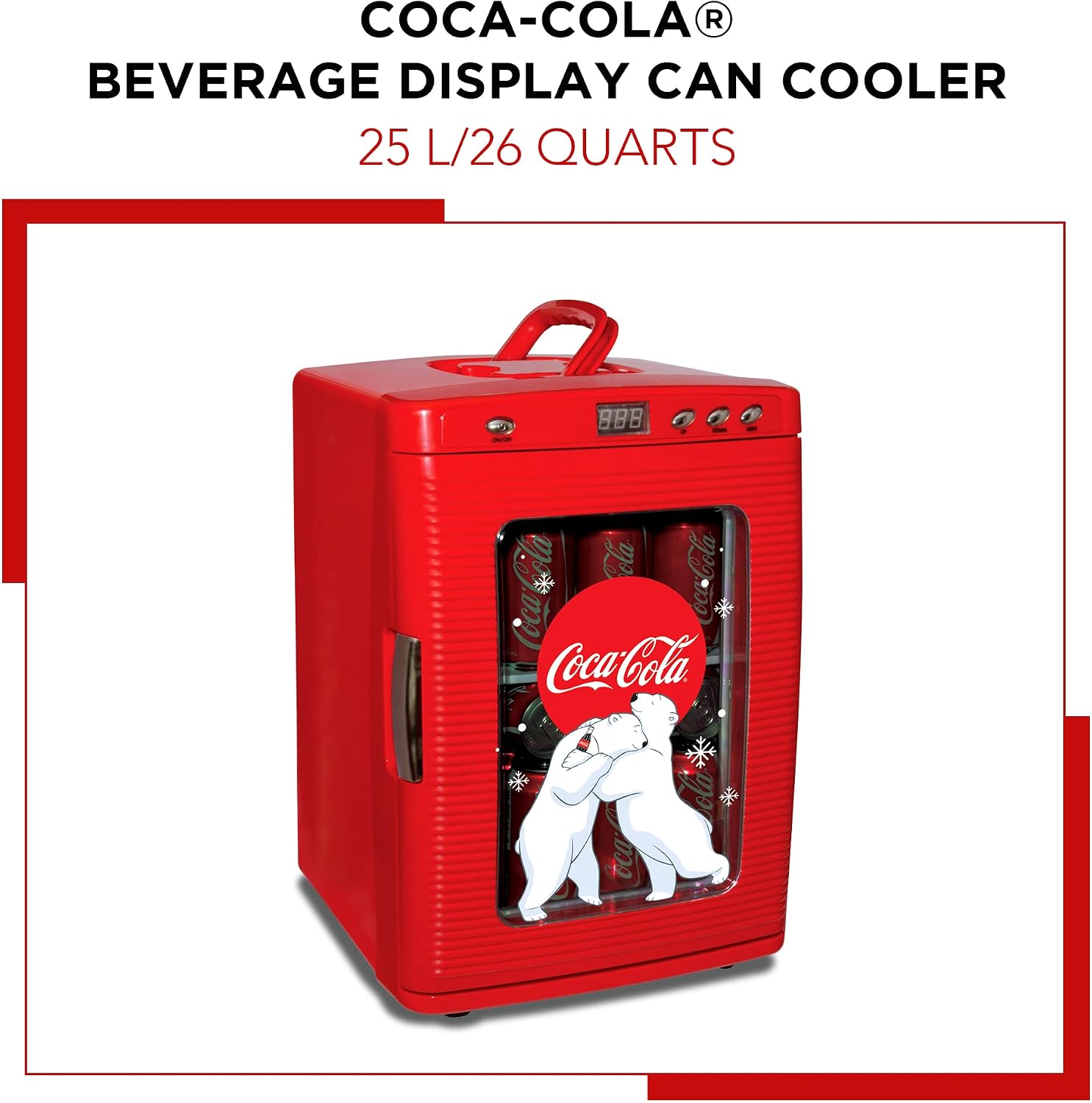 Coca Cola Mini Fridge - Refrigerator for Bedroom Office, Portable Table Top Beverage Cooler, 12V 110V Refrigerador For Drinks, Soda, Wines, Use In Car