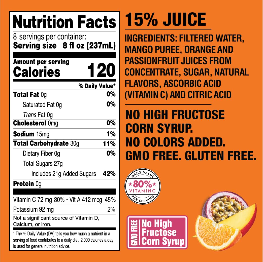 Langers Juice Cocktail, Pineapple Orange Guava, 15.2 Fl Oz (Pack of 12)