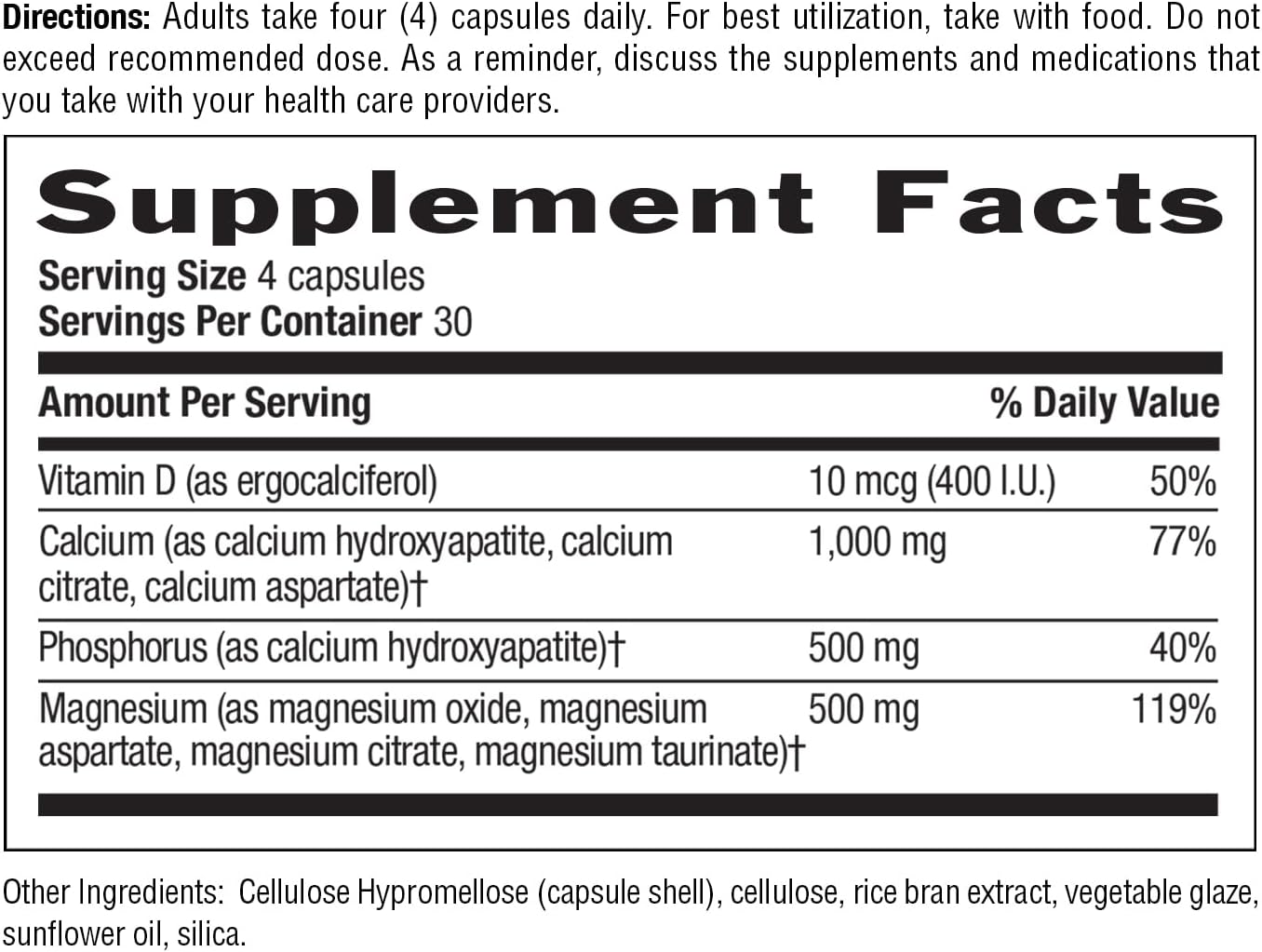 Country Life Target-Mins Calcium Magnesium with Vitamin D, 240 Capsules | 1,000 mg calcium, 500 mg magnesium and 10 mcg vitamin D per serving for bone health and calcium absorption