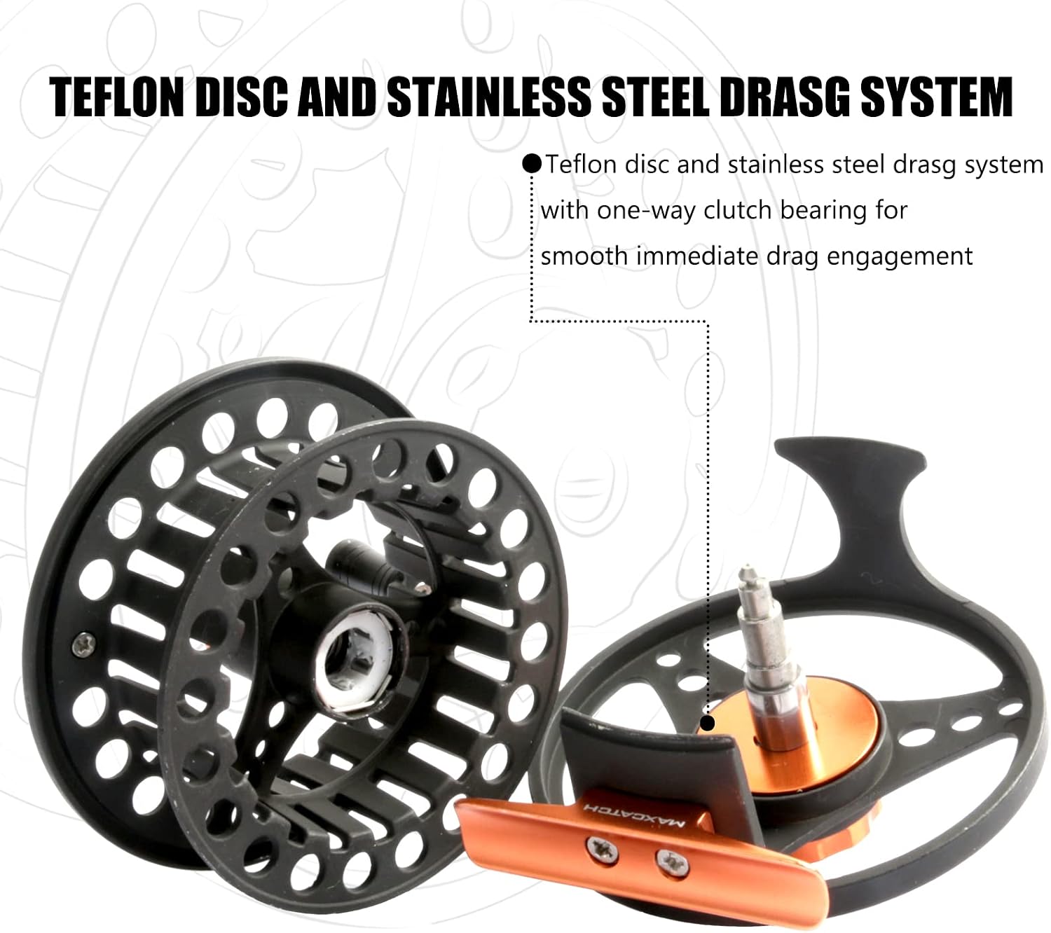 M MAXIMUMCATCH Maxcatch ECO Large Arbor Fly Fishing Reel (3/4wt 5/6wt 7/8wt) and Pre-Loaded Fly Reel with Line Combo