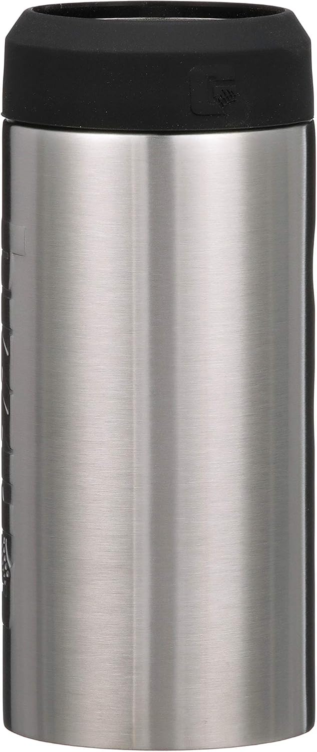 Grizzly Grip Slim Can, 12 oz Stainless Steel Can Cooler, Brushed Stainless