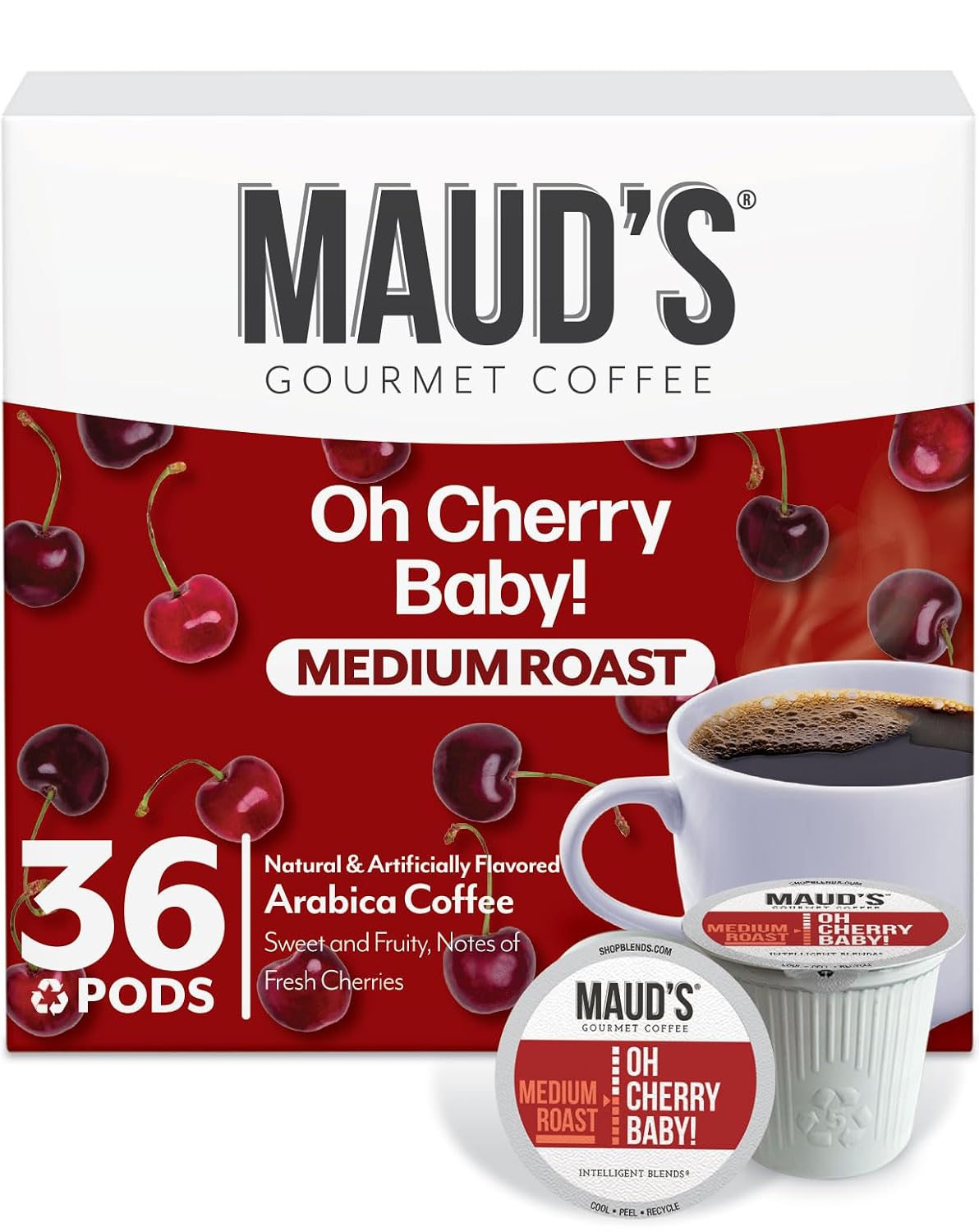 Maud's Family Pack Coffee Pods Variety Pack, 136ct, 12 Assorted Flavors | Medium Roast Flavored Coffee in Single Serve Pods – 100% Arabica Coffee, Compatible with Keurig Coffee Makers
