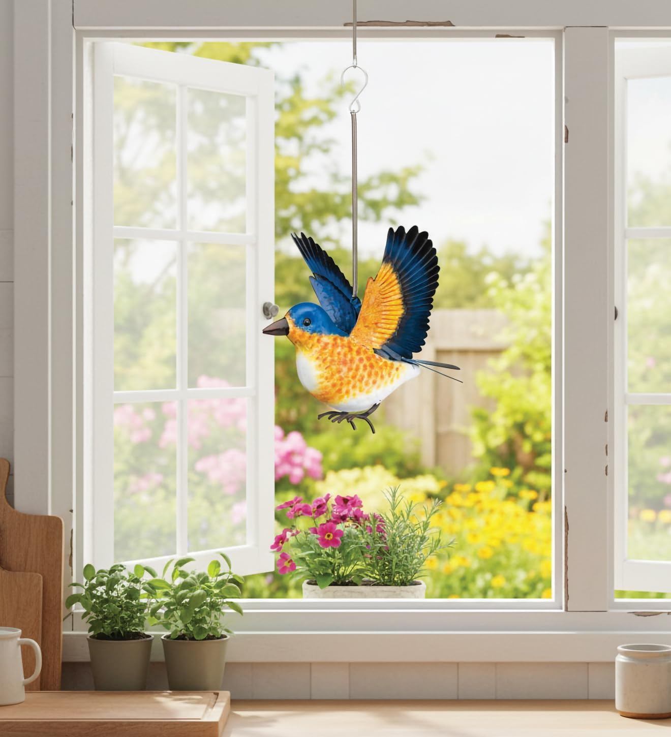Regal Art & Gift Bird Bouncie, Hand-Painted Metal Spring Garden Decor