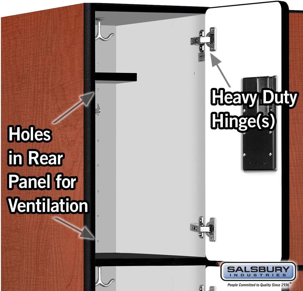 Salsbury Industries 36365MAH Six Tier Box Style Designer Wood Locker, 6' 3" x 15", Mahogany