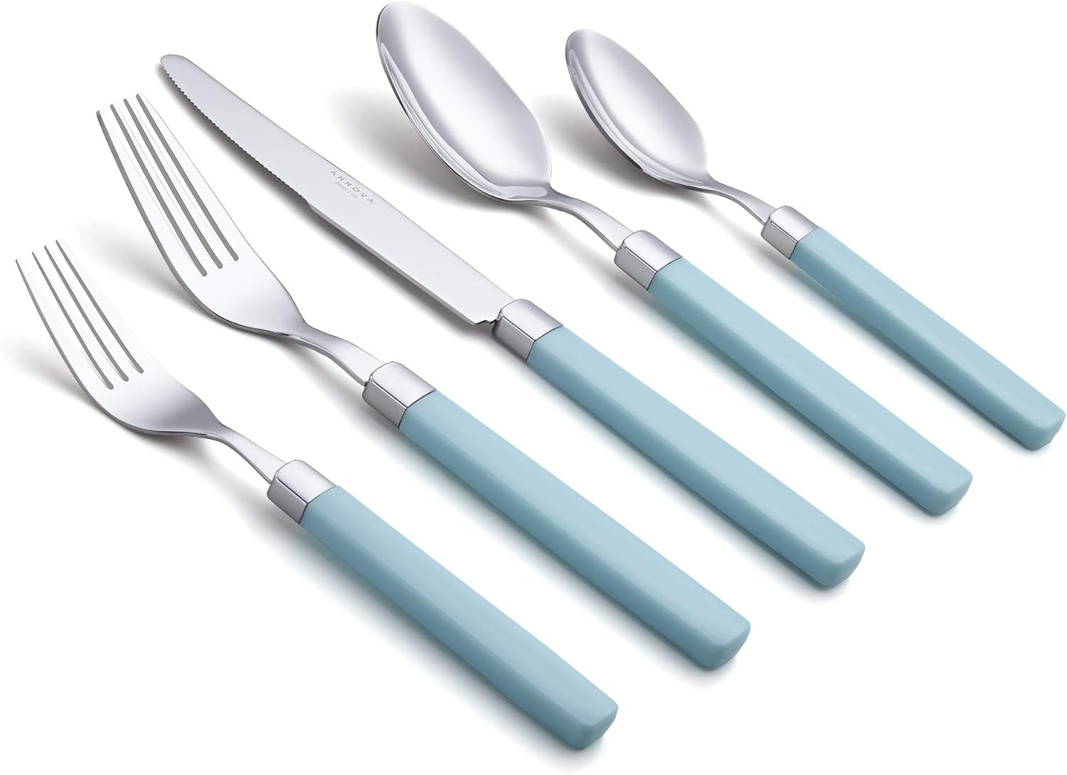 ANNOVA Silverware Set Stainless Steel Colorful Tableware Kitchen Flatware Set Utensils, Includes Dinner Knives, Forks, Spoons