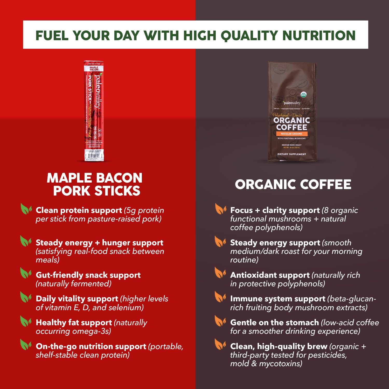 Paleovalley 100% Grass Fed Beef Sticks, Protein Snacks, Original | 10 Count, Individually Wrapped, Naturally Fermented, Gluten Free, Keto and Paleo, Made With Simple Ingredients, 6g Protein