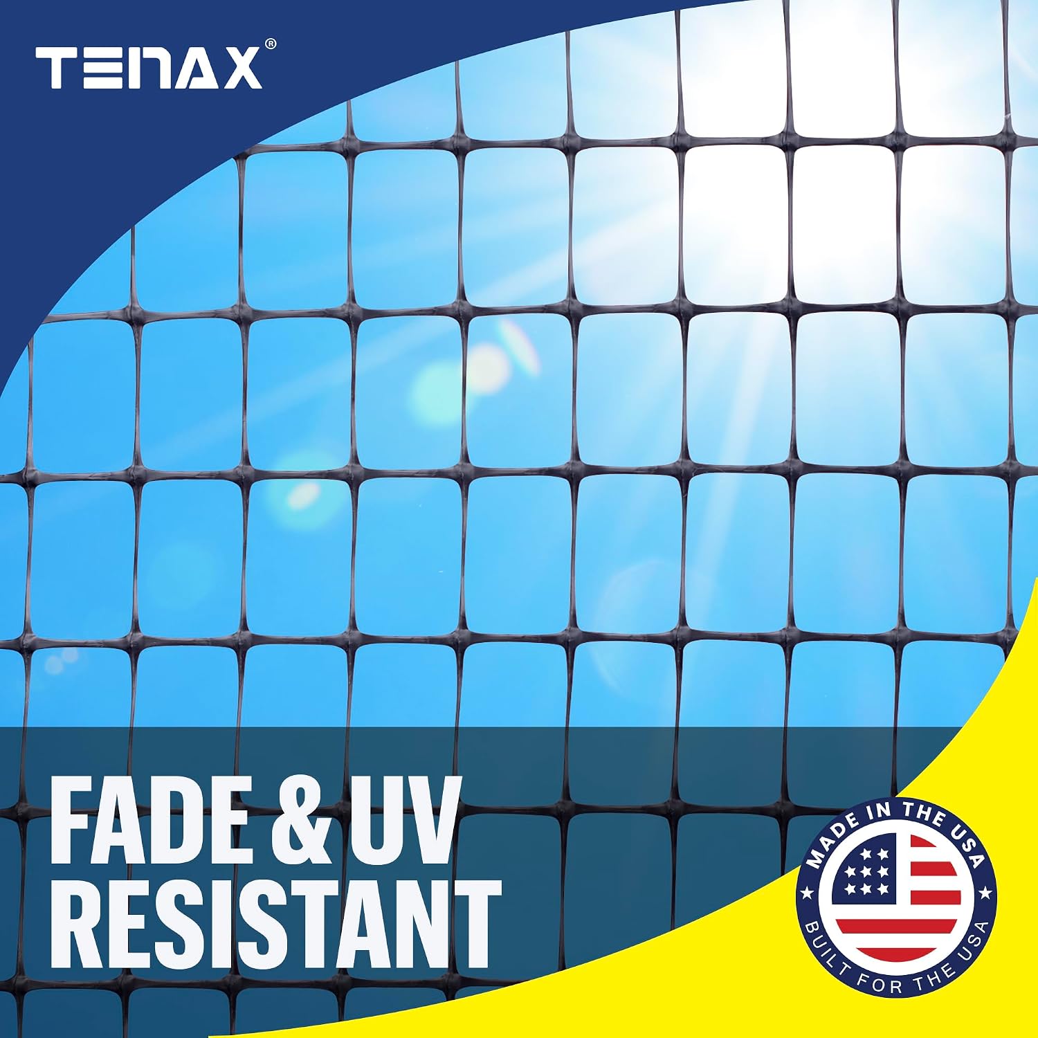 Tenax Multi-Purpose Net - Black Plastic Netting, Versatile Garden Fence - 3' x 50' - Polypropylene