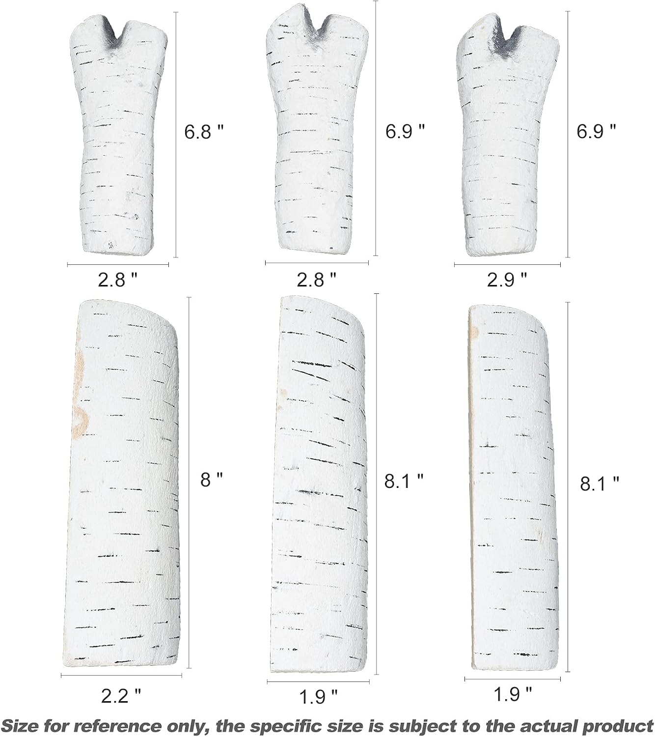 Skyflame 6 Small Piece Set of Birch Ceramic Wood Logs | For All Types of Indoor Gas Inserts, Ventless & Vent Free, Propane, Gel, Ethanol